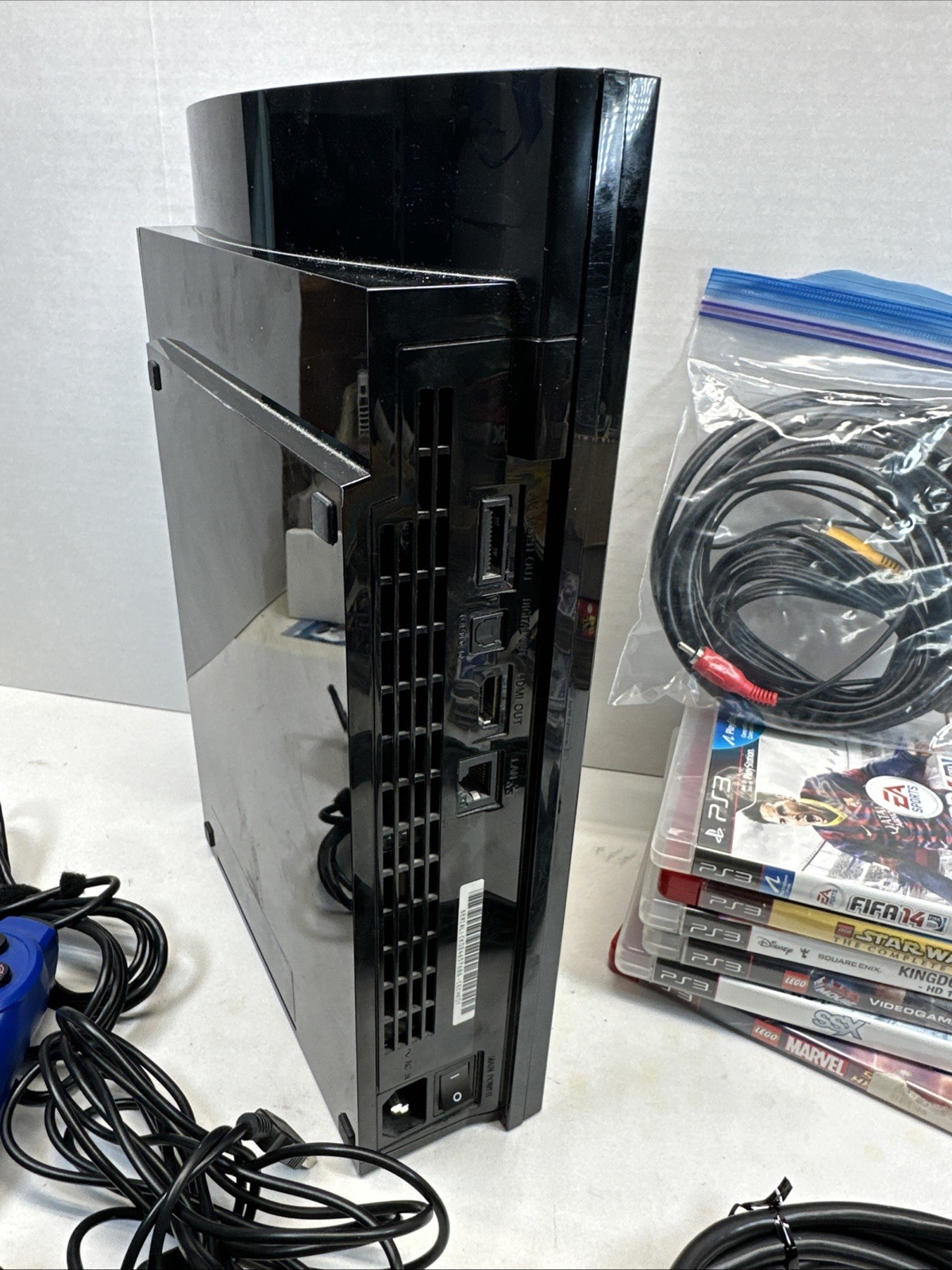 PS3 Console Sony PlayStation 3 Fat Bundle CECHk01 74GB (Tested) With 6 Games