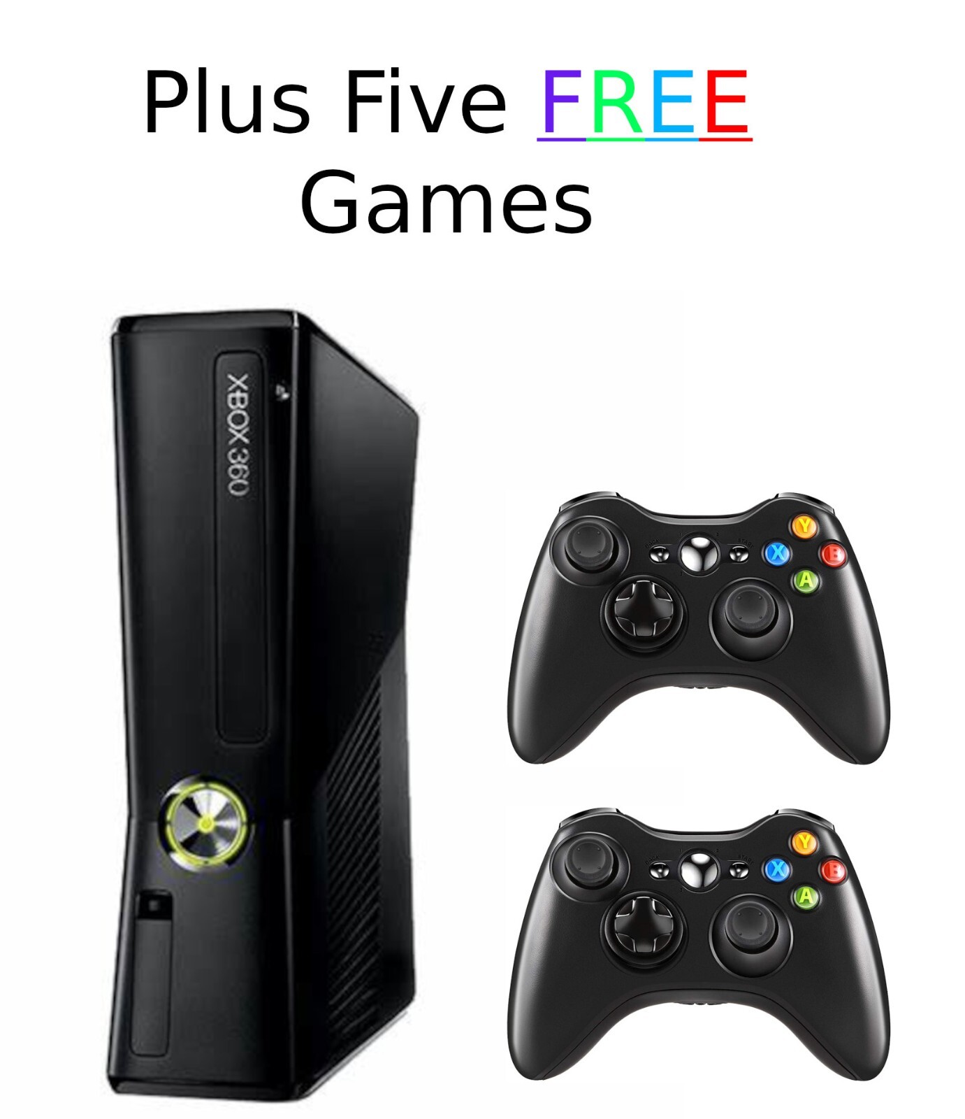 GUARANTEED Microsoft Xbox 360 S E 250gb Video Game Console & 2 Controllers GAMES
