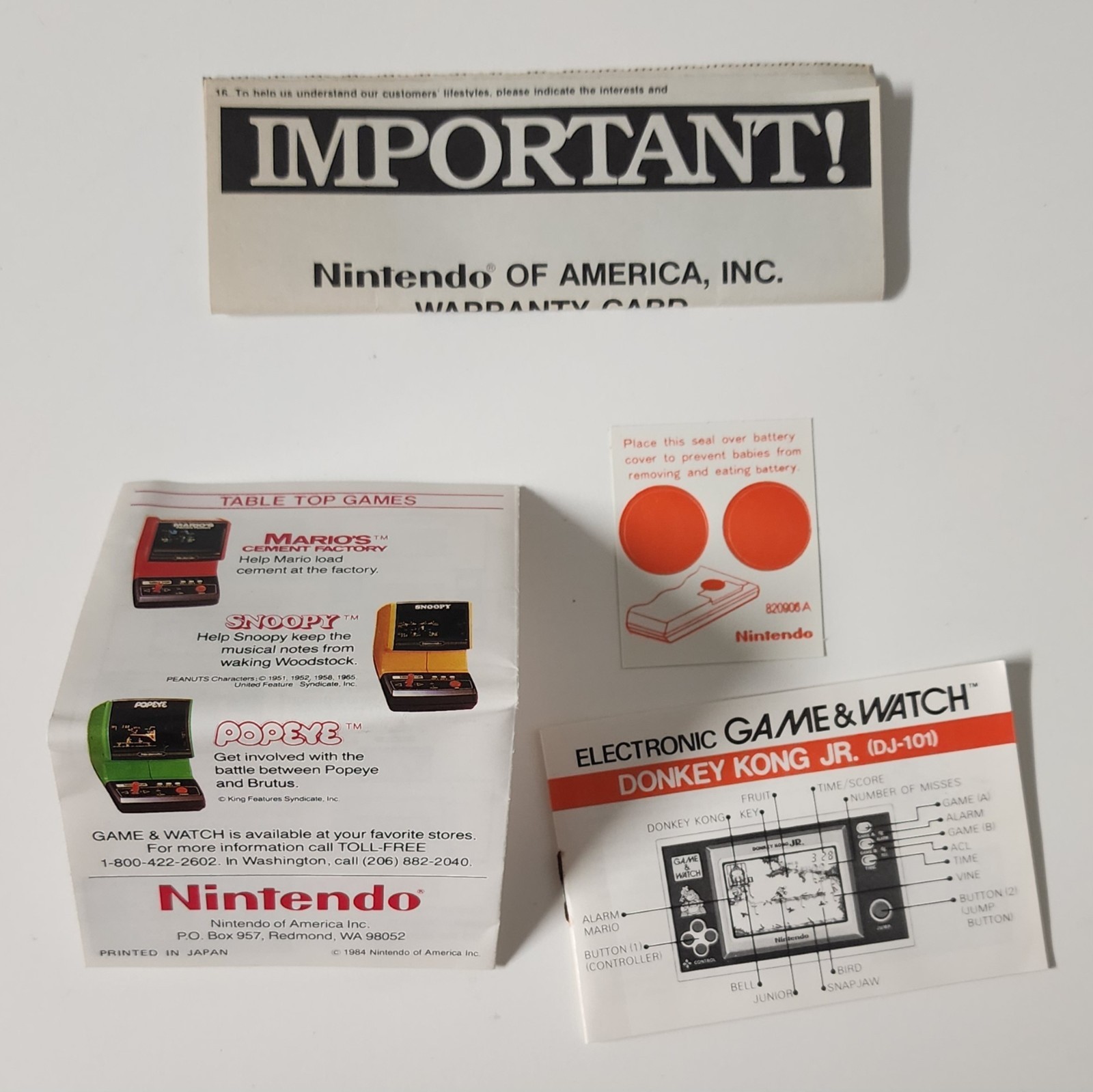 Nintendo Donkey Kong Jr. Wide Screen Pocketsize Game & Watch Read Description