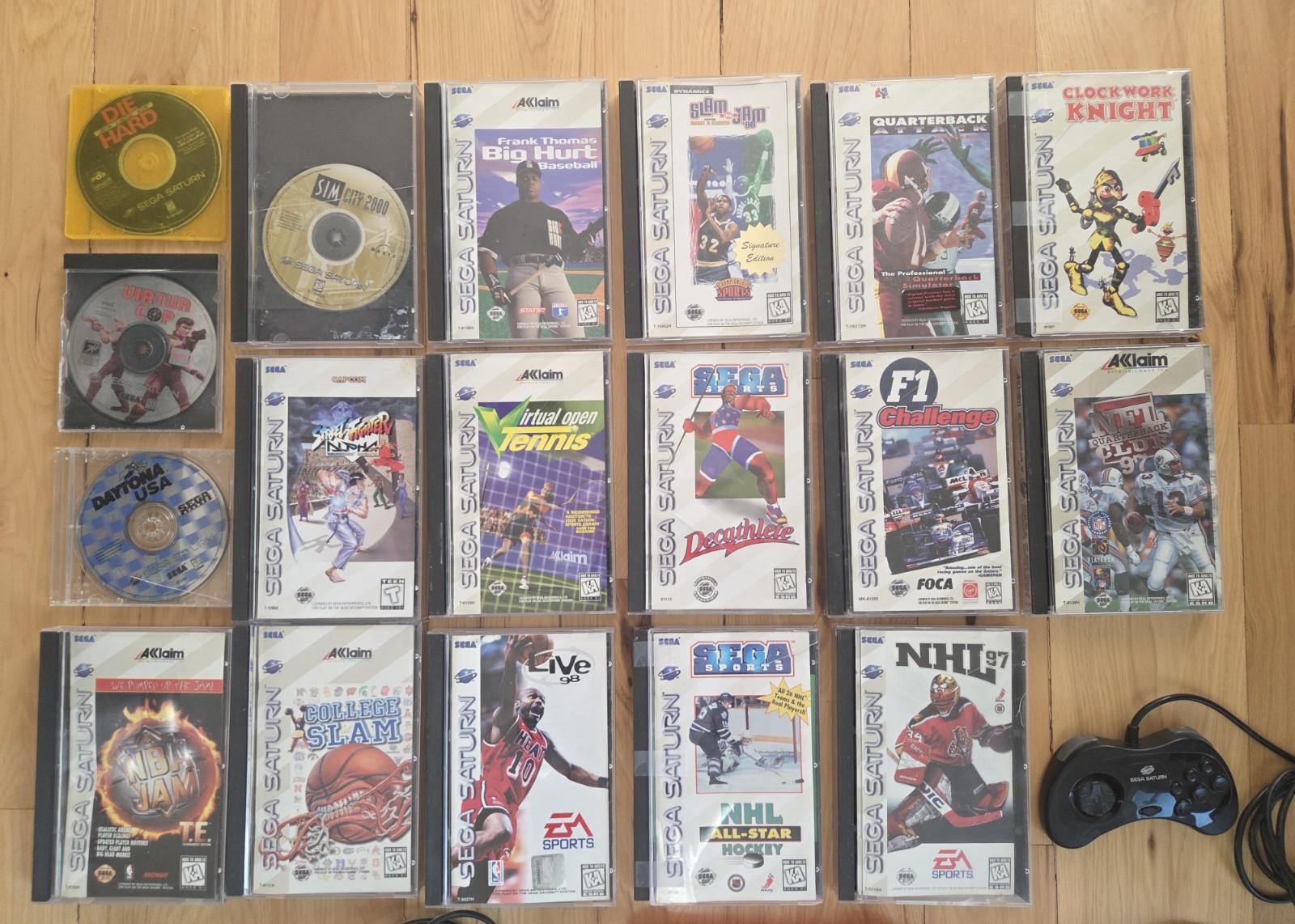 SEGA Saturn Home Console LOT with 18 Games 2 Controllers & MORE!!!