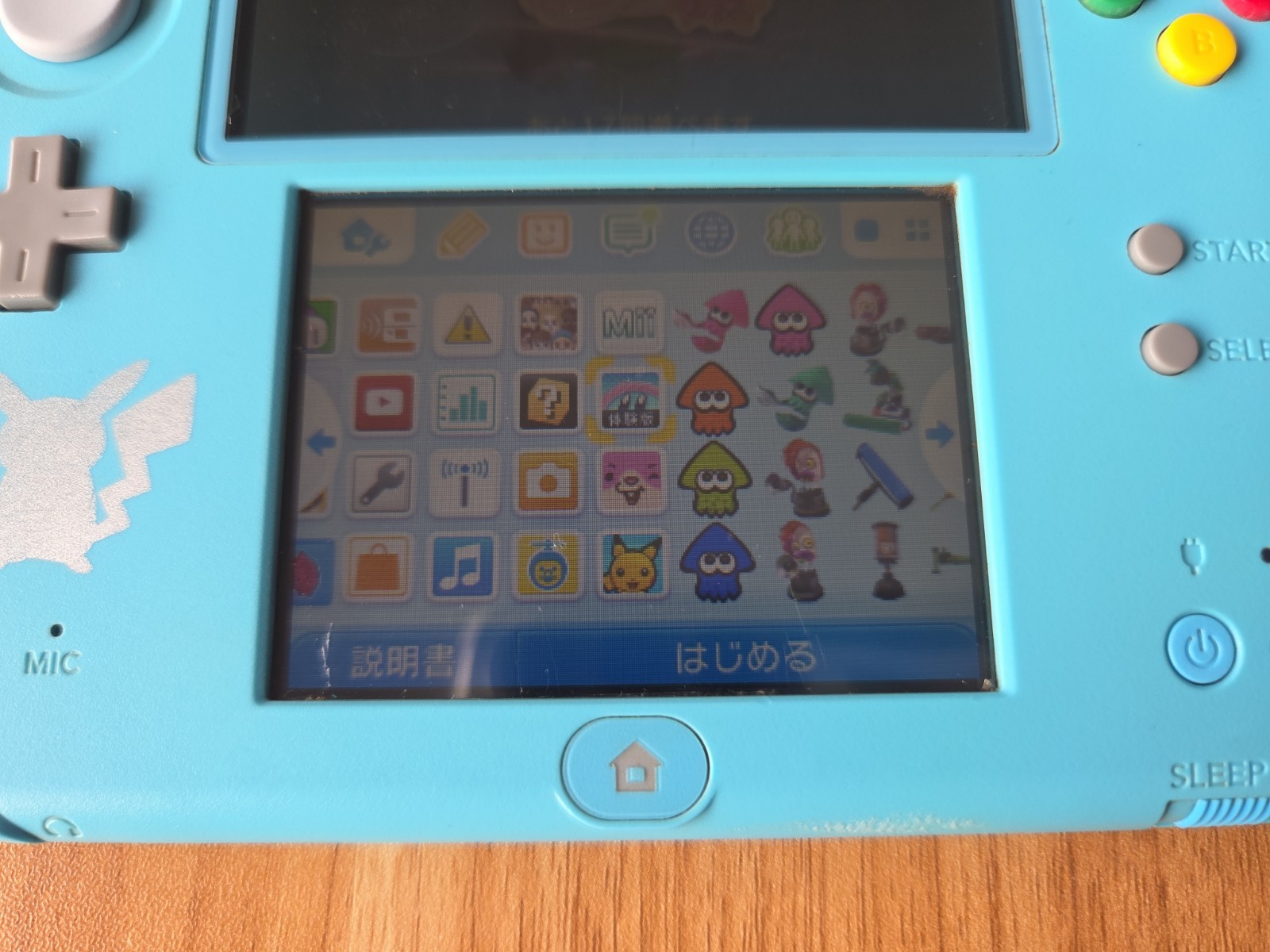 Nintendo 2DS Pokemon Center Special Edition Light Blue Pikachu Japan Region Lock