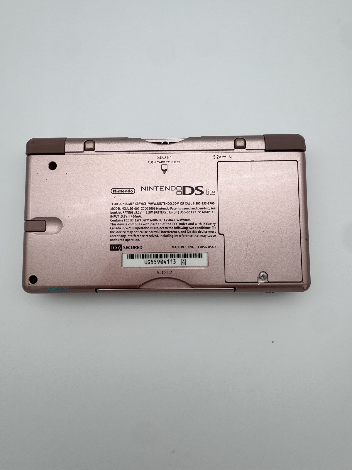 Nintendo DS Lite USG-001 Metallic Rose Pink Console W/ Charger & Cases