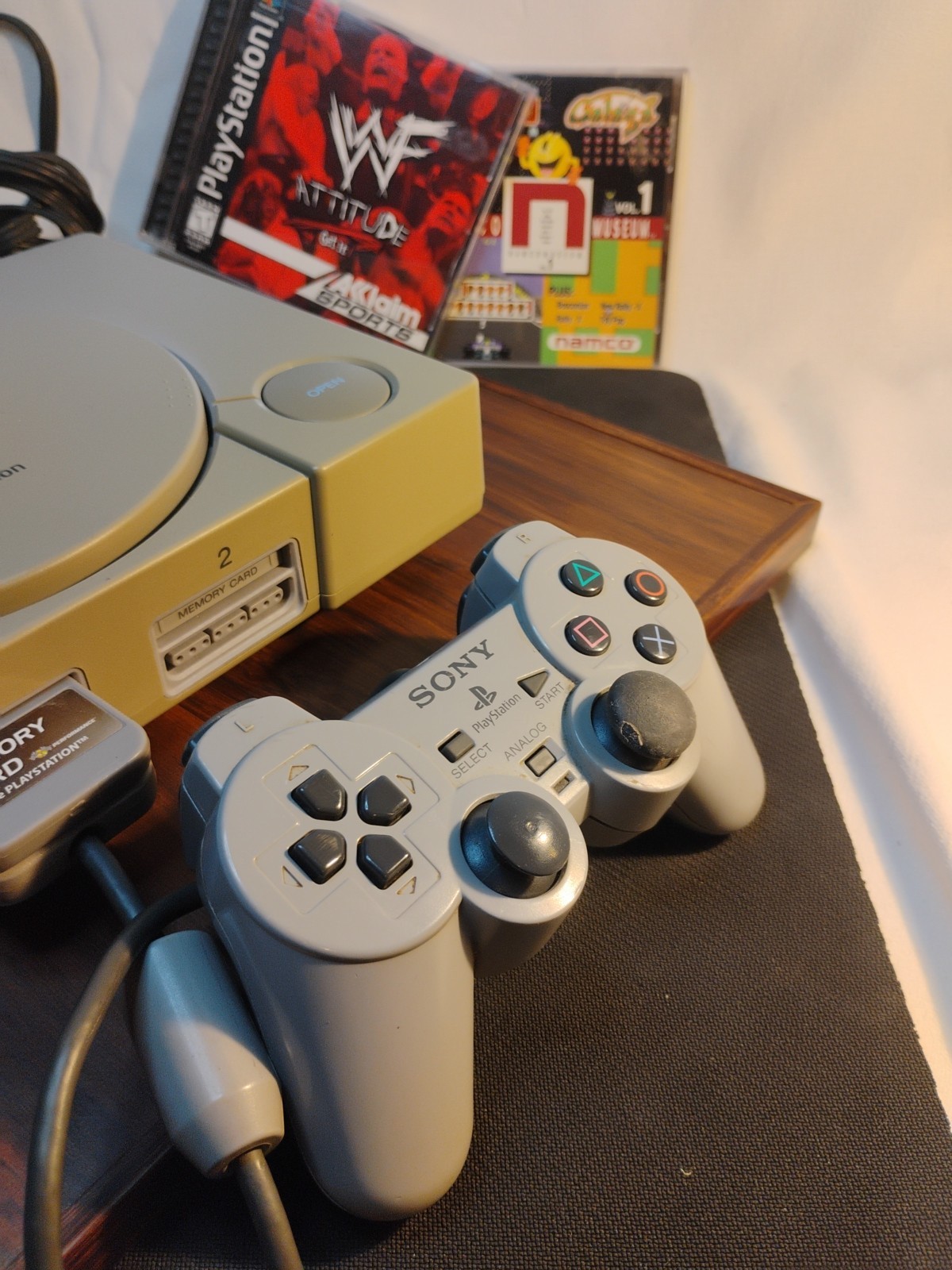 🔥1998 SONY PlayStation PS1 SCPH-7001 Controller & Cords Tested & Working Games