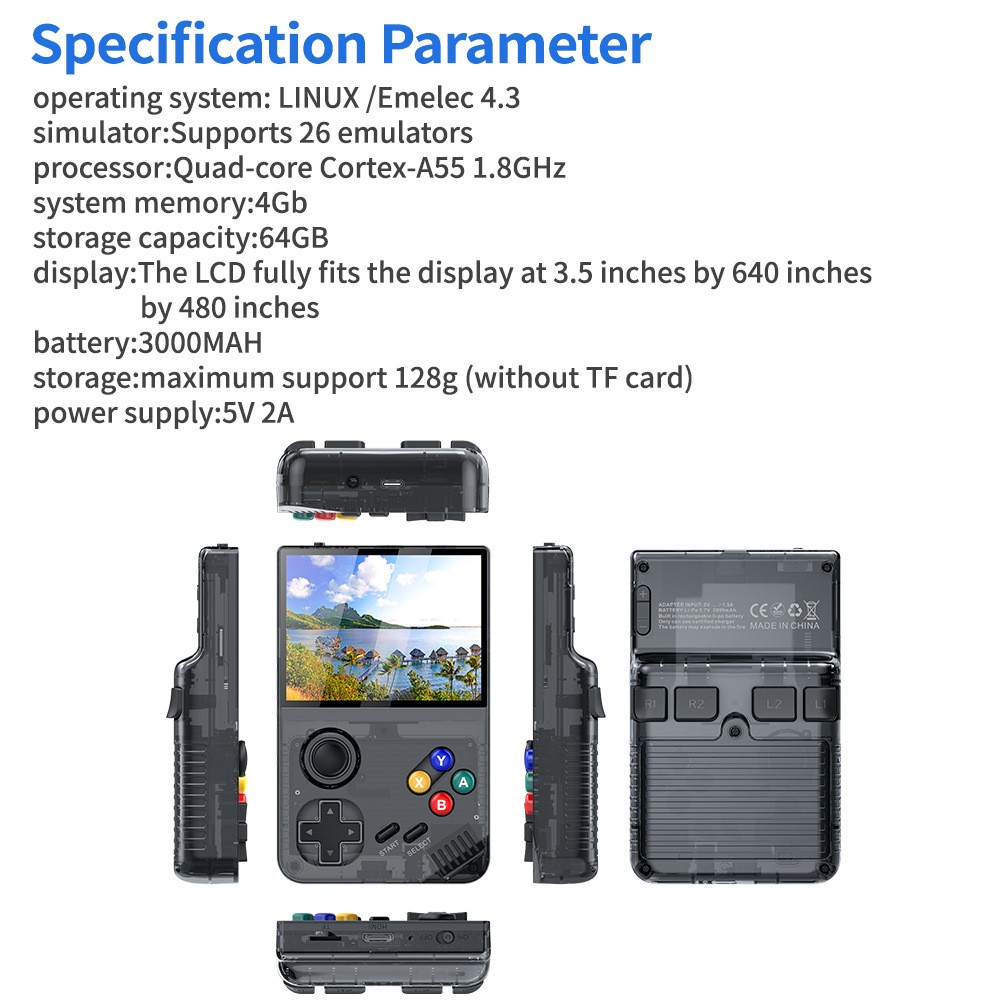 M19 Retro Handheld Game Console 3.5-inch IPS Screen with Built-in 20000 Game