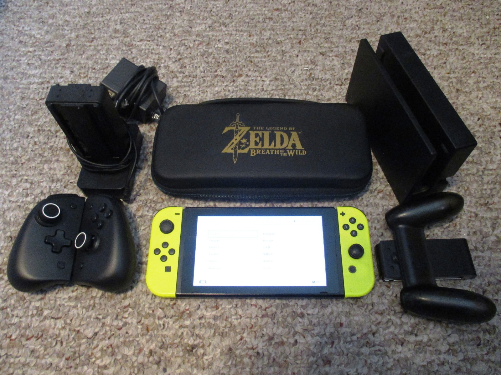 Nintendo Switch System 32GB Console w/Neon Yellow Joy-Cons +Charger + Dock