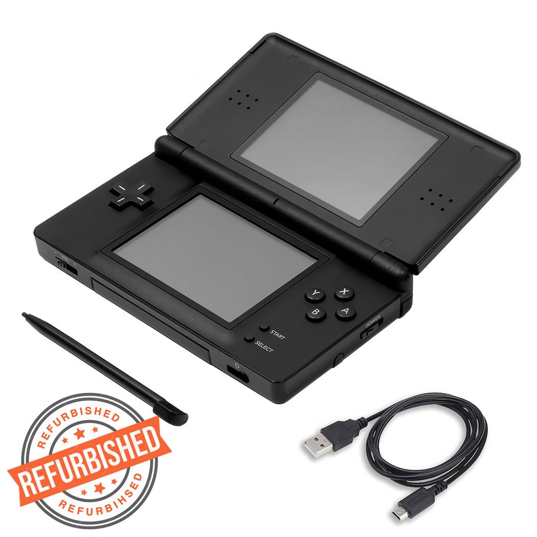 Nintendo DS Lite Console Handheld System Cleaned Tested New Black Case Reneweds