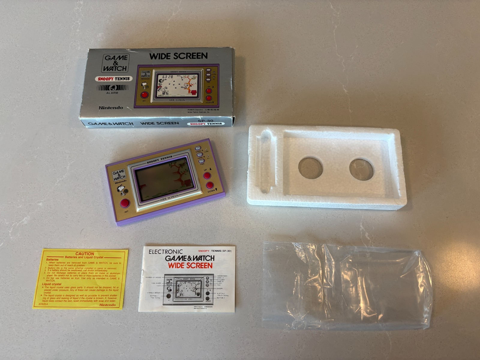 RARE Nintendo Game and Watch Snoopy Tennis (SP-30) CIB W/box TESTED Works USA