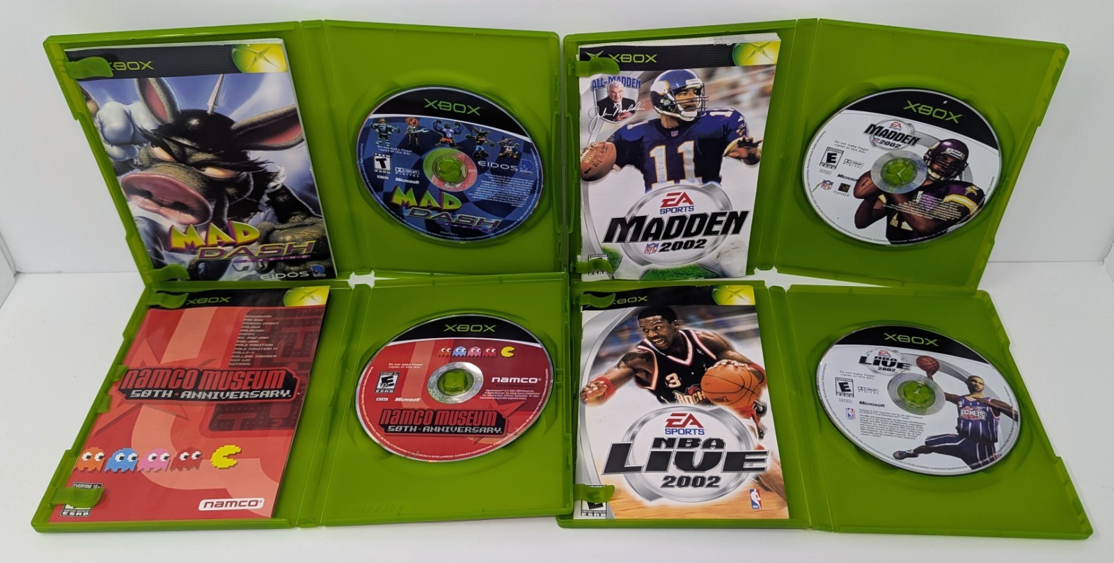 Original Xbox Console Bundle w/ 10 Games & Green Controller – Power Button Issue
