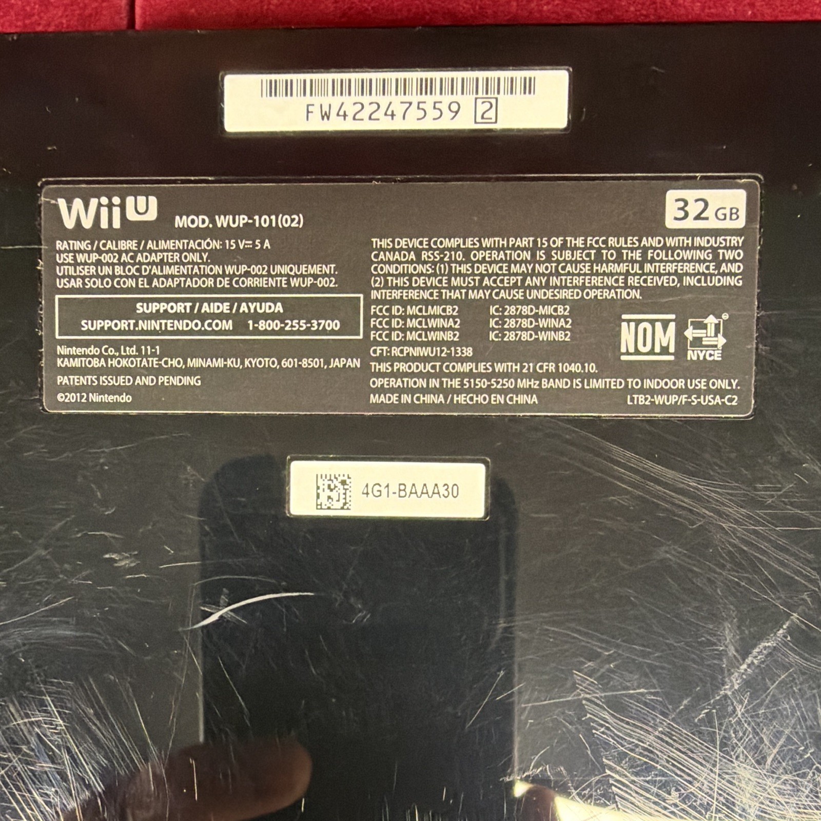 Nintendo Wii U WUP-101(02) 32GB Black Console Bundle w/ GamePad, Remote