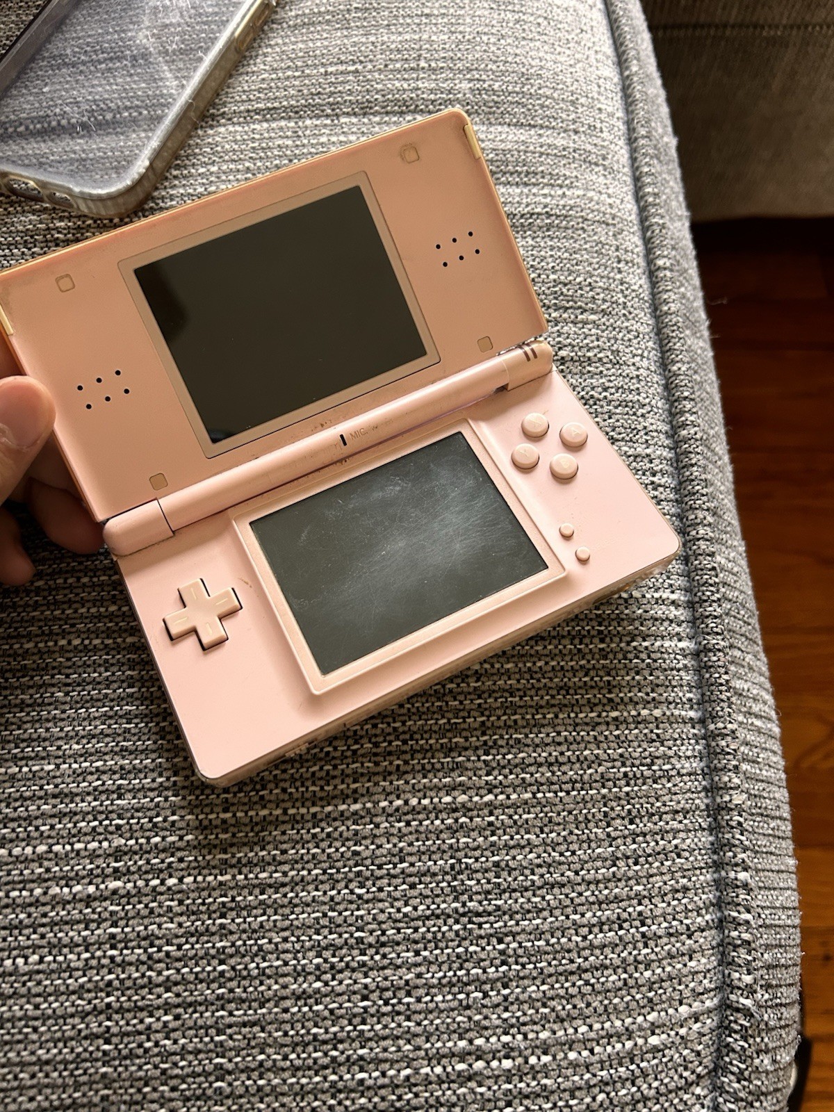 Nintendo DS Lite Pink Handheld Console Dual Screen Touch Screen Headphone Jack
