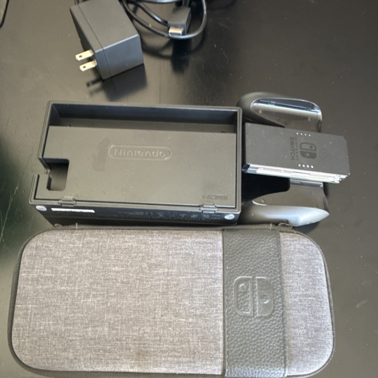 Nintendo Switch HAC-001 Console Gray Black Dock Joy-Con Charger HDMI USB-C Case