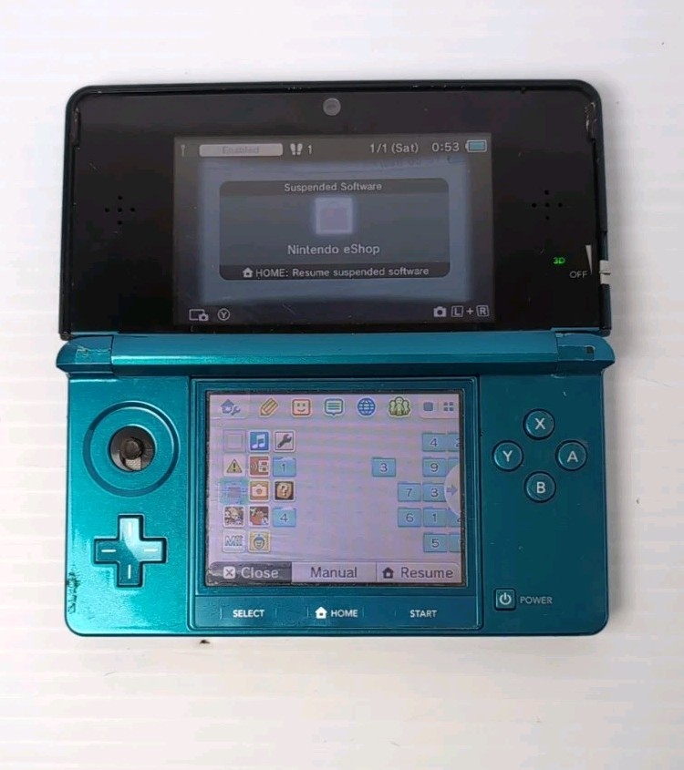 Nintendo 3DS Blue Handheld Console System CTR-001 See Pictures & Condition