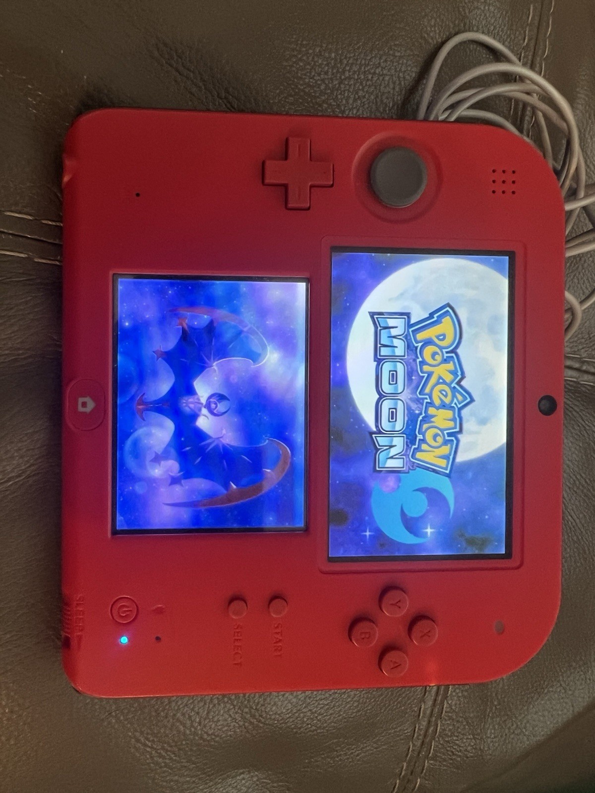 Nintendo 2DS Red/Black Handheld Console 4GB SD Stylus Pokemon Moon Mario Kart