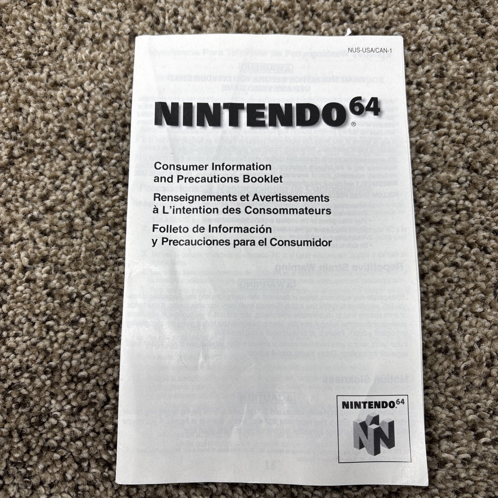 1996 Nintendo 64 Launch Edition Console Game Control Deck Complete in Box CIB