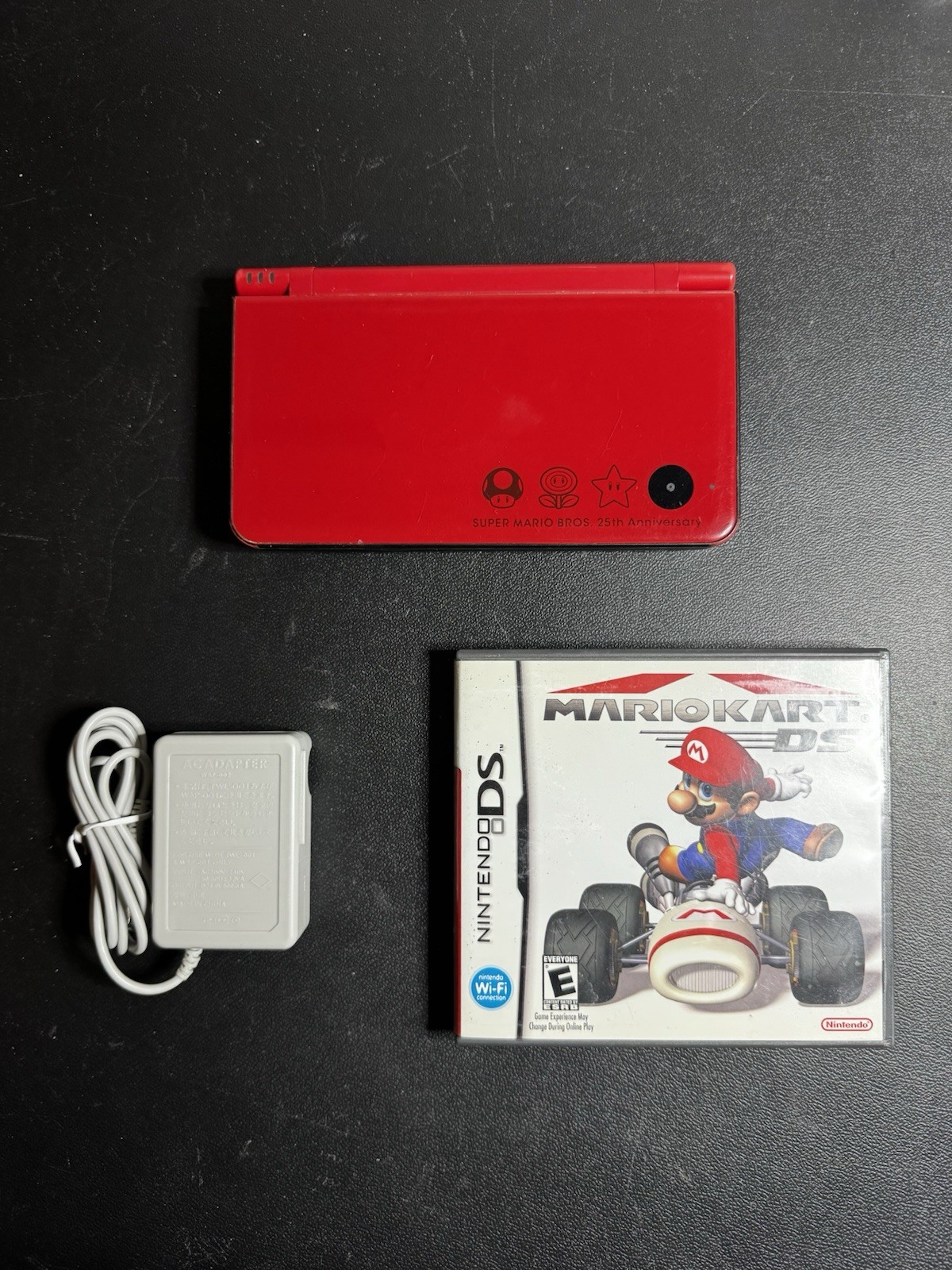 Nintendo DSi XL Super Mario 25th Anniversary Red W/ Charger Mario Kart Tested