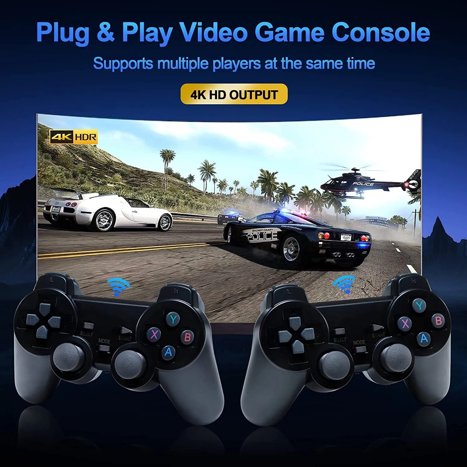 Retro gaming + dual wireless controllers thousands of pre-installed classic game