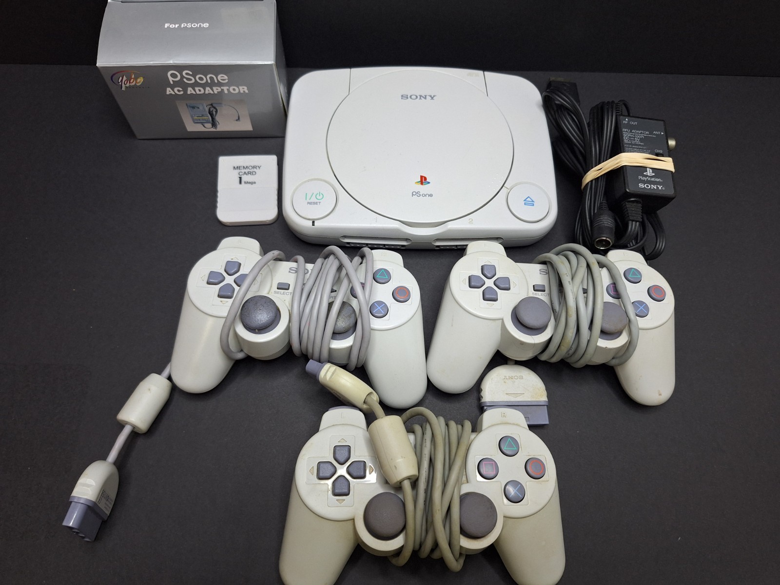 PS One Video Game Console PS1 Slim SCPH-101 Tested Working W/ 3 Controllers