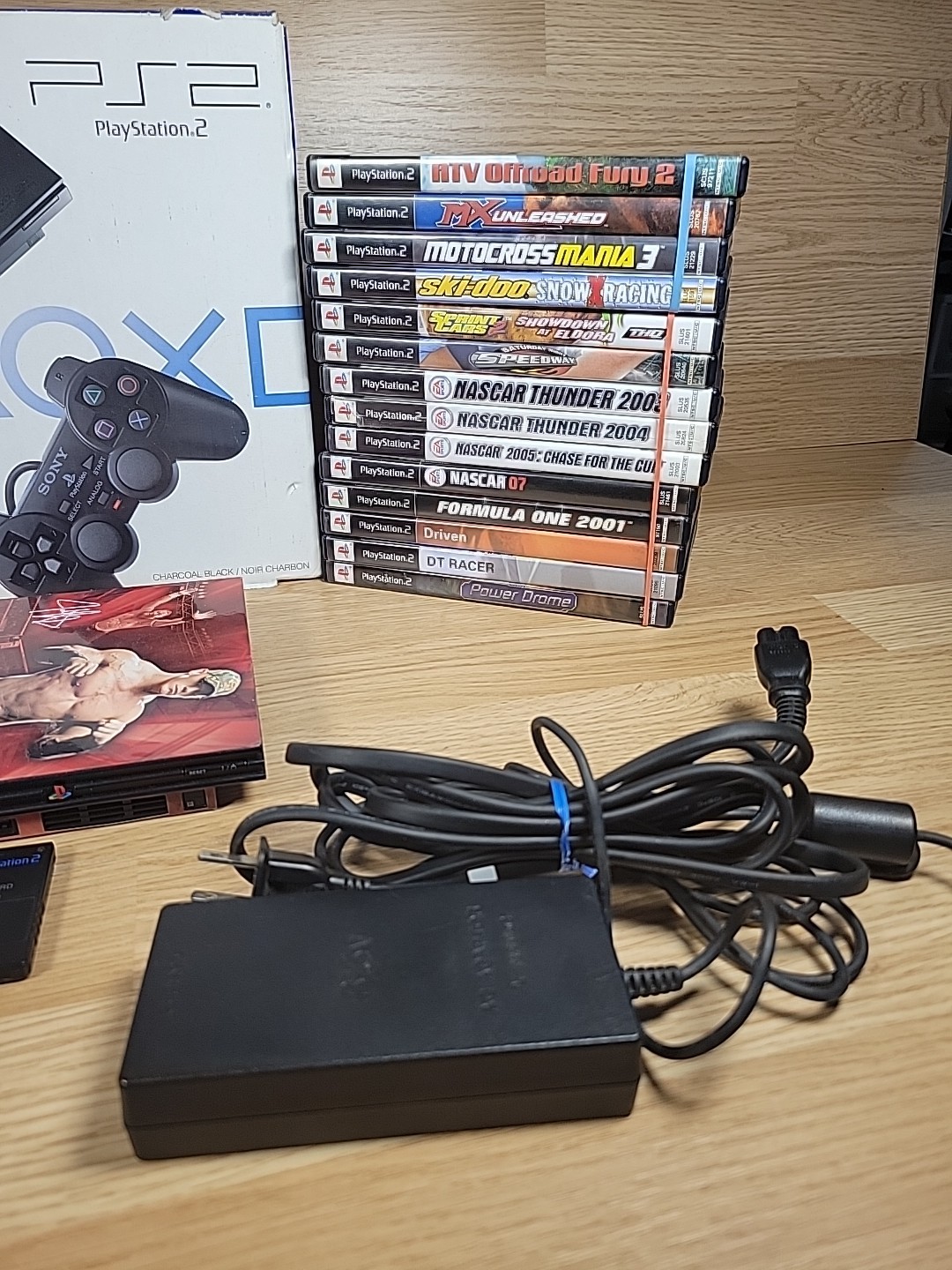 Sony PlayStation 2 Slim Console Bundle With 28 Games and Box READ!
