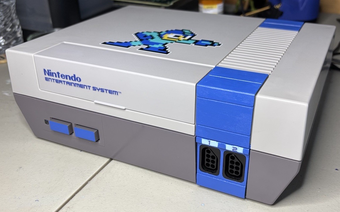 Custom Mega Man NES Nintendo Console NES-001 – Recapped, New VR, EXTRA CLEAN