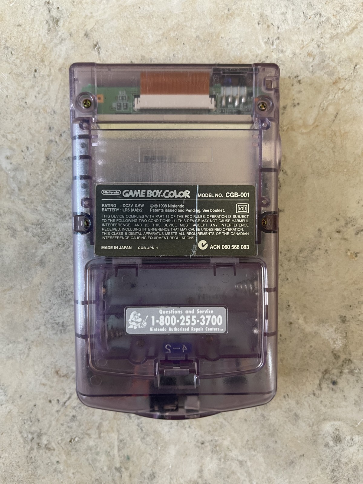 Nintendo Gameboy Color GBC Atomic Purple CGB-001 Handheld System Complete in Box