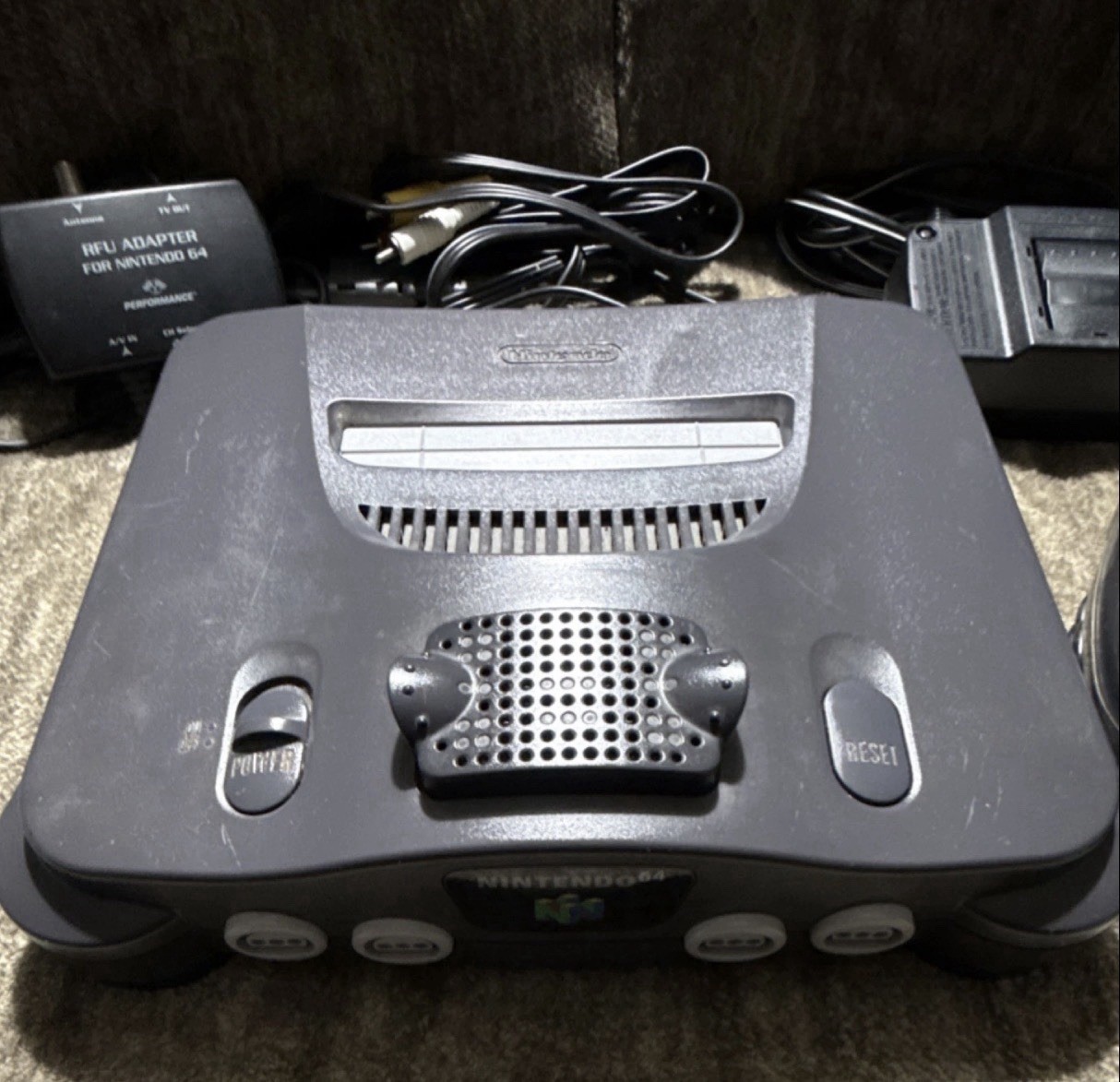Nintendo 64 Gray Console (Expansion RAM, Controller, RCA, RFU)Very Clean Cond.