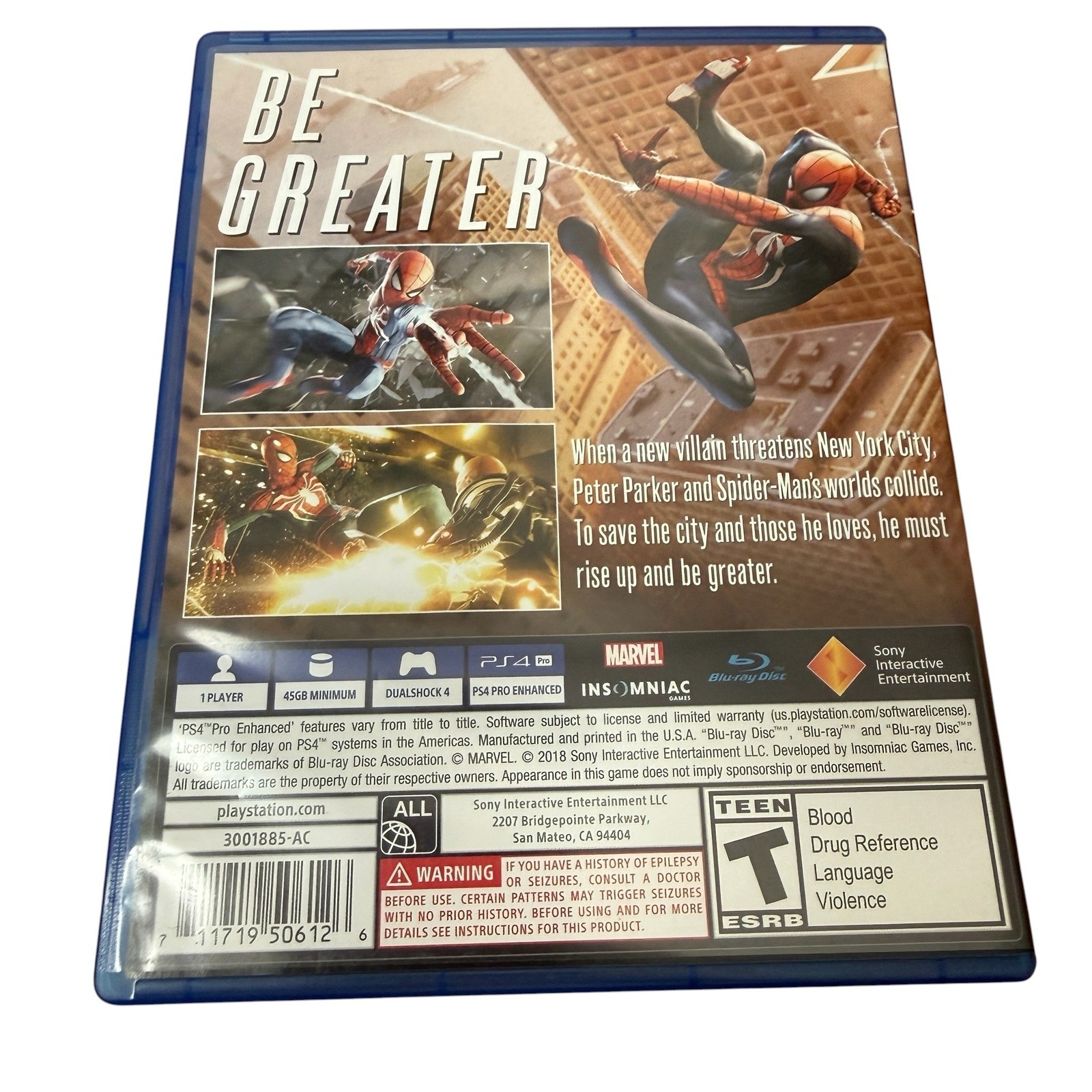 Marvel’s Spider-Man video game Sony PlayStation 4