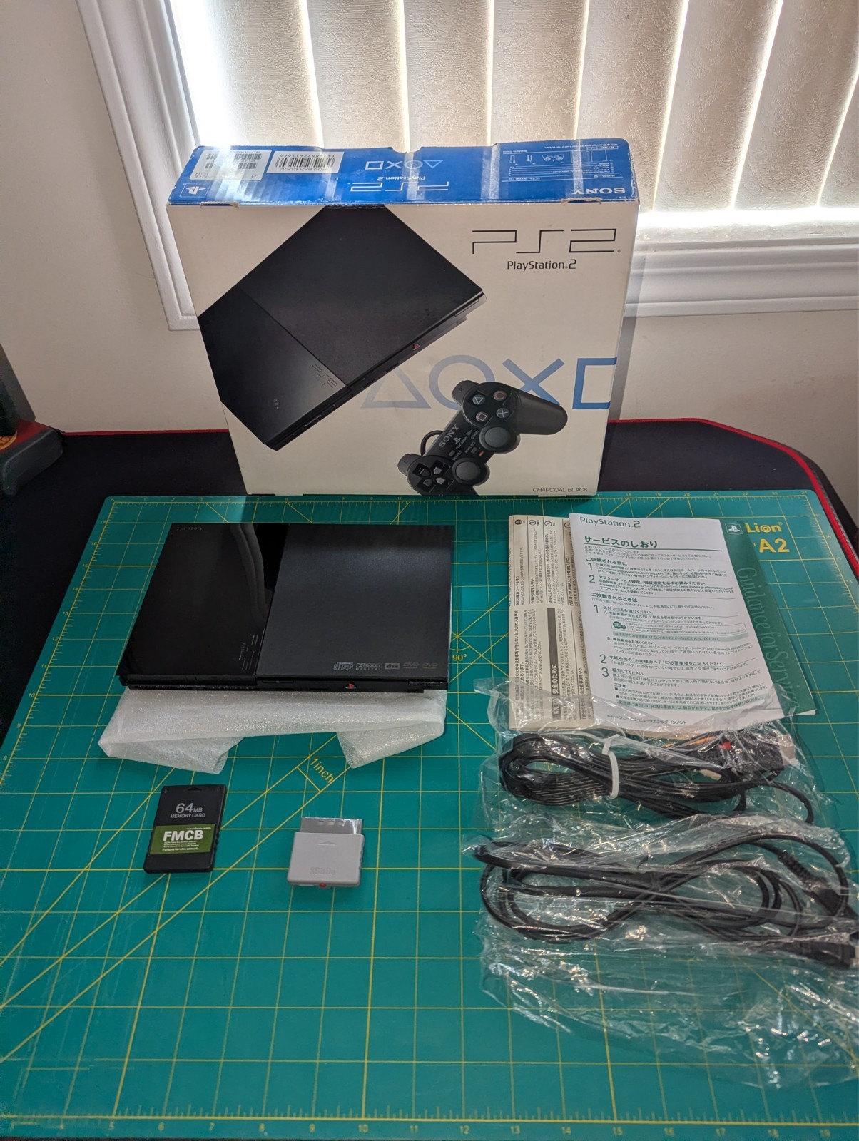 Sony PS2 Slim SCPH-90000 CB Boxed with FreeMcBoot and 8BitDo Bluetooth Adapter