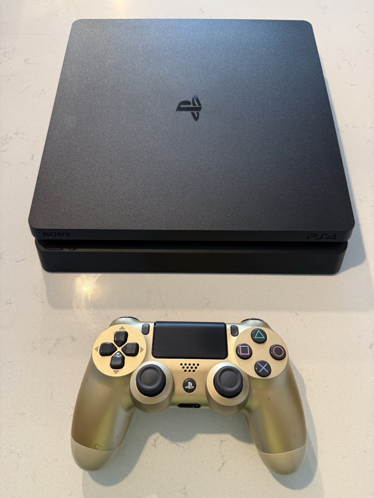 Sony PlayStation 4 Slim 1TB Black Console with Controller, HDMI, and Power Cable