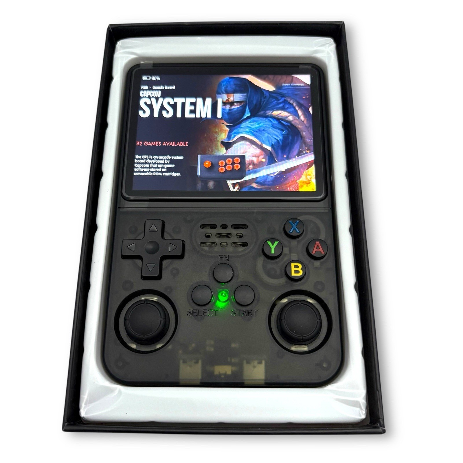 r36s Retro Handheld Video Game Console 64GB Linux System 3.5 Inch IP Black