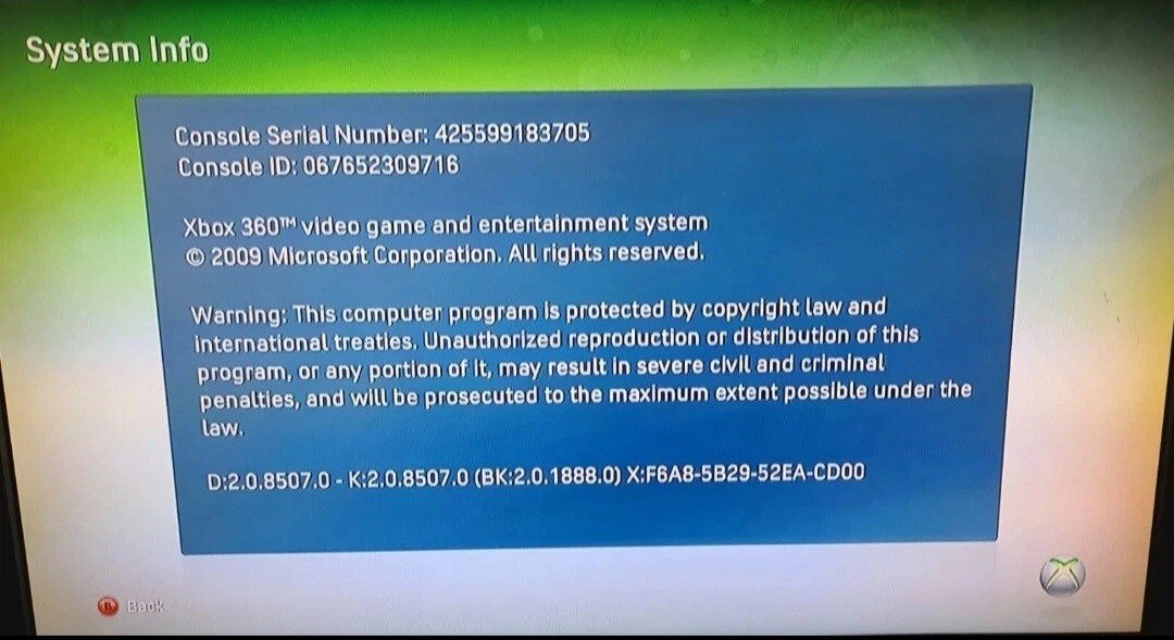 Xbox 360 Console NXE On Dashboard 8599 – Zypher Board. Read