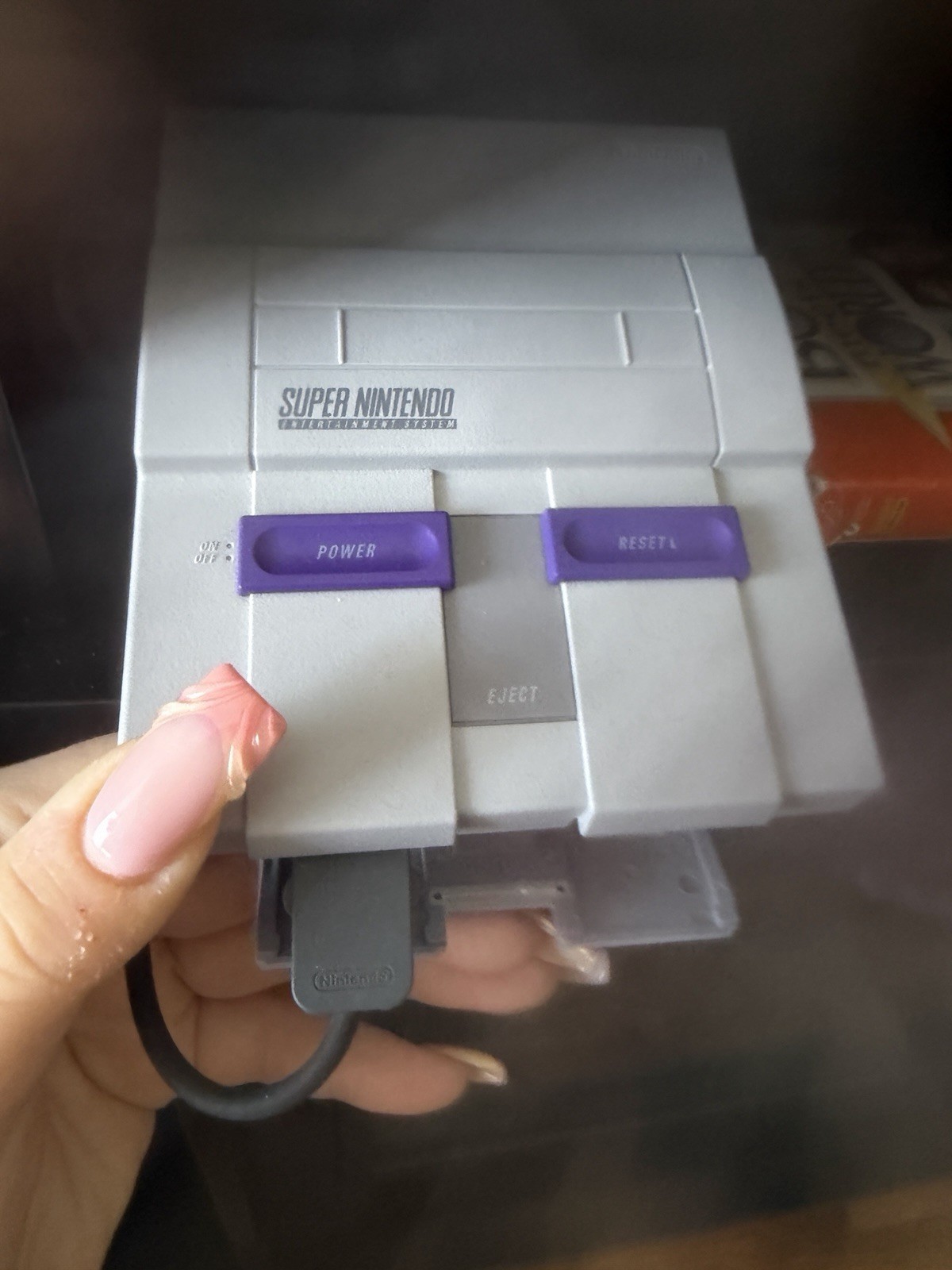 Nintendo Super Nintendo Entertainment System Console Gray Purple with Controller