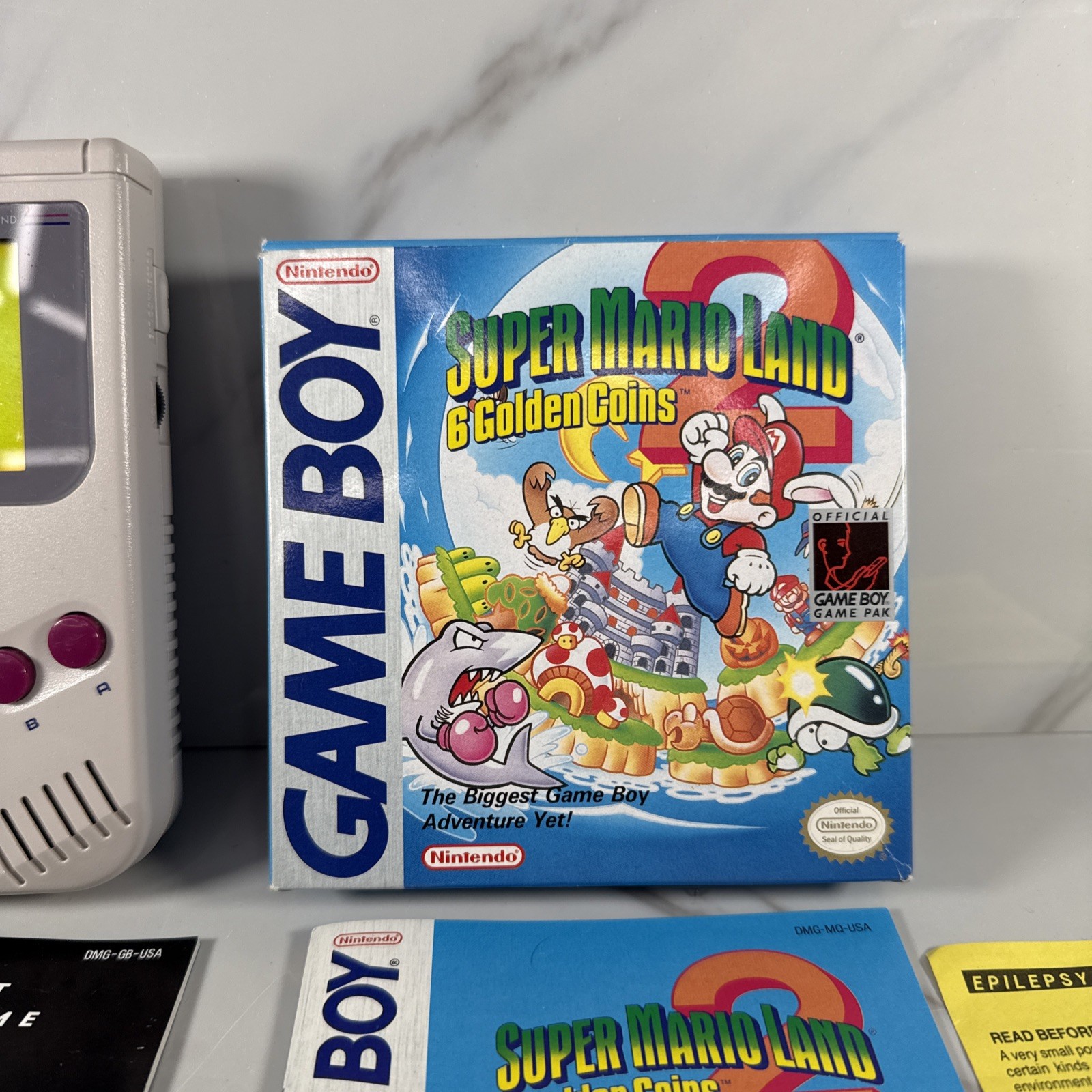 Nintendo Game Boy Launch Edition Handheld System Console DMG-01 & Super Mario 2