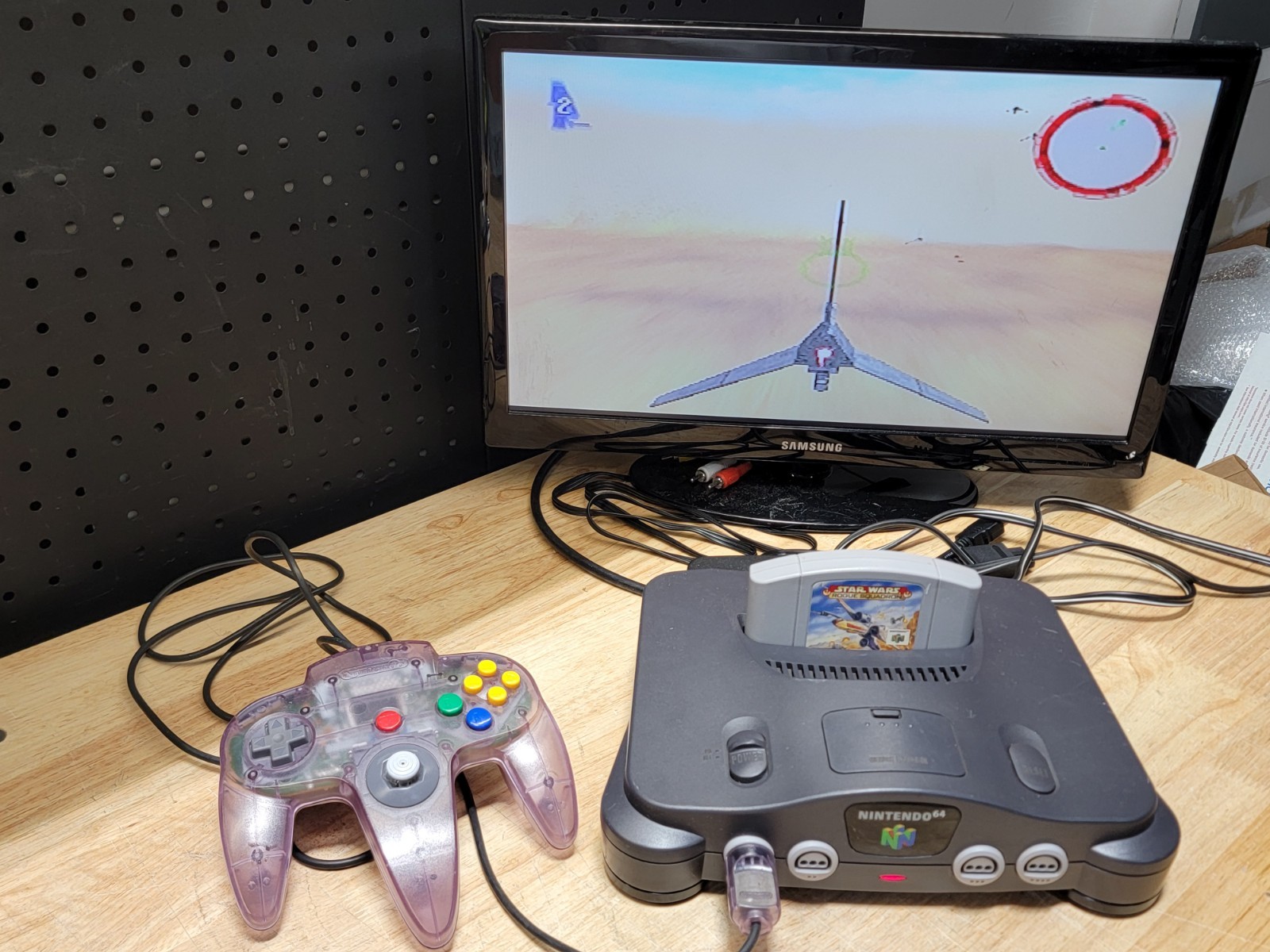 Nintendo 64, N64 System Console Bundle W/ Purple Controller ALL OEM PARTS *READ*