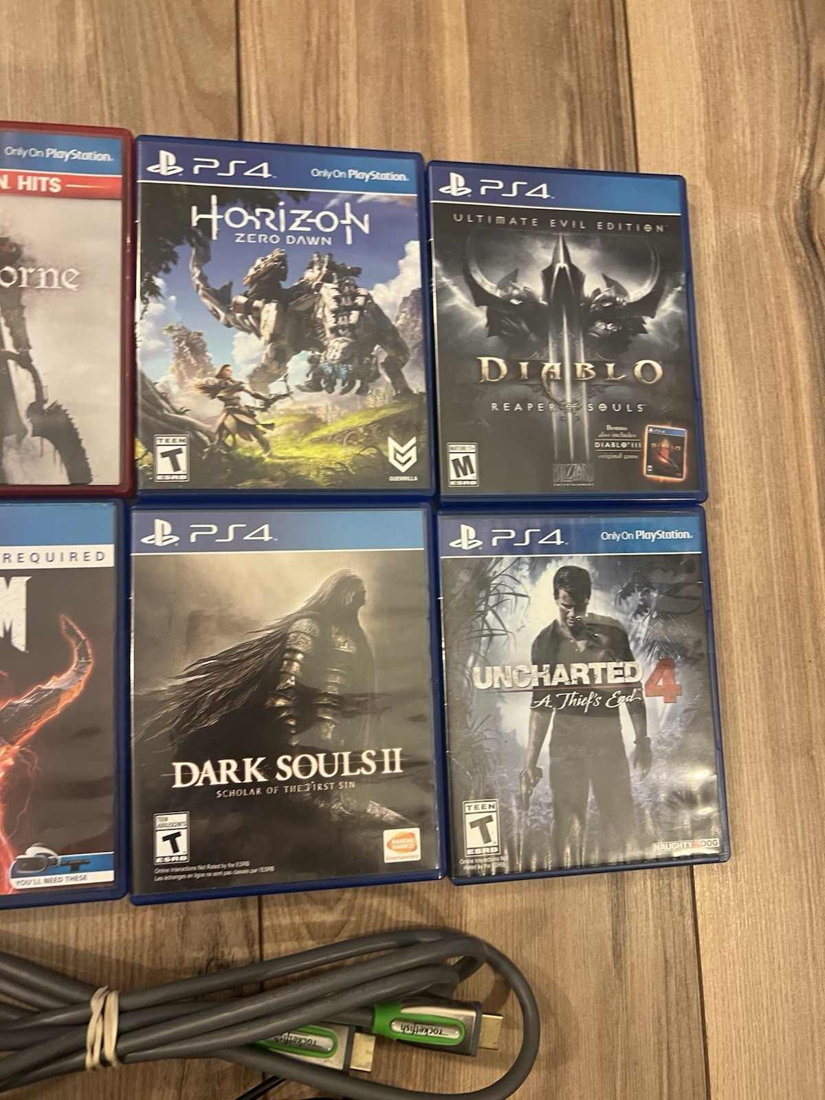 Sony PlayStation 4 PS4 Console Bundle CUH-1001A 500GB 9 Games Controller Tested