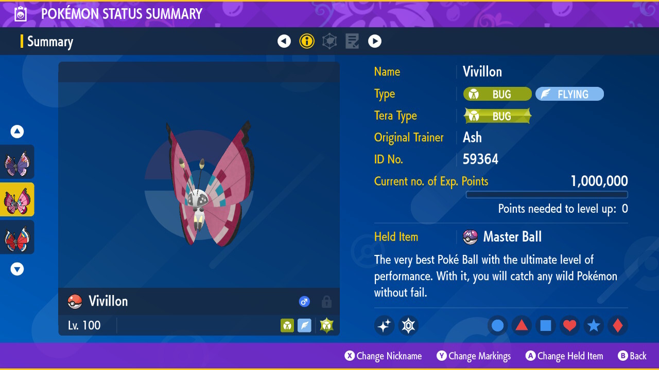 Vivillon All Forms 6iv 🌟 Shiny 🌟 & Non Shiny Pokemon Scarlet and Violet Home