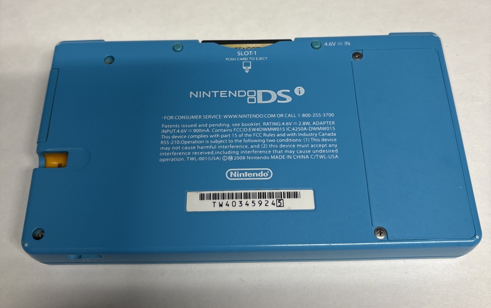Nintendo DSi Handheld Game Console TWL-001 Teal Blue No Charger Or Stylus Tested