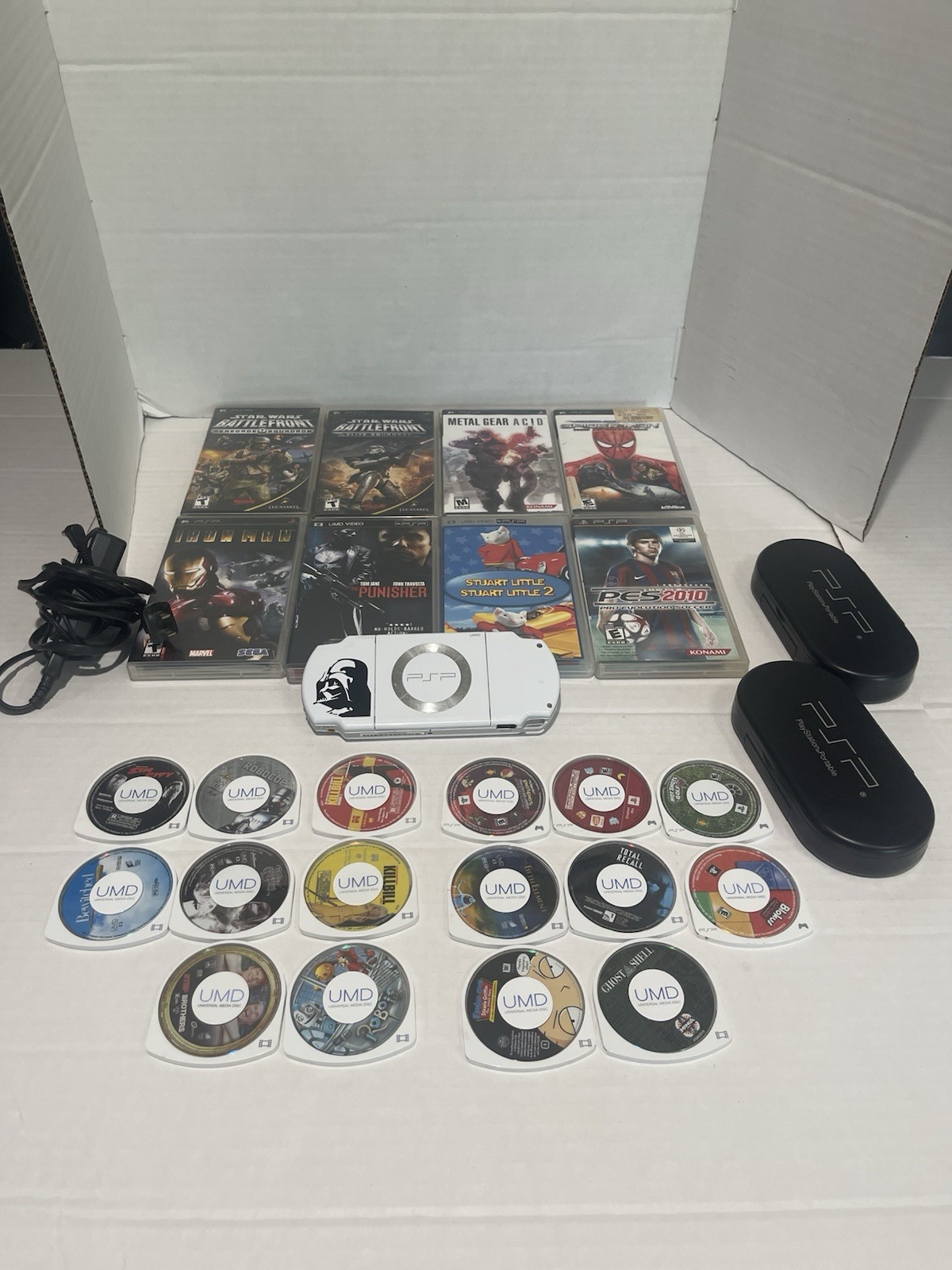 Star Wars Limited Edition Darth Vader PSP-2001 Bundle 20+ UMD’s READ, Chk Img