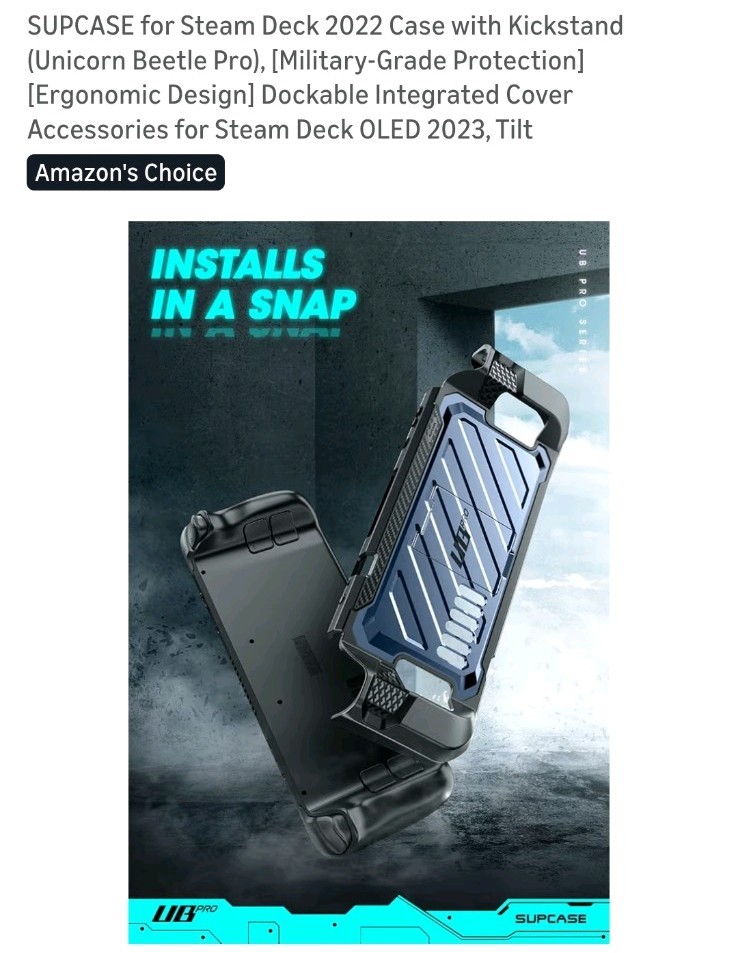SUPCASE for Steam Deck 2022 Case with Kickstand (Unicorn Beetle Pro), [Military-