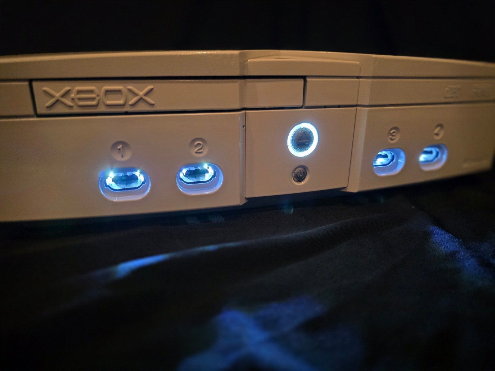 Custom Original OG Xbox Console White LED White Cerakote NEW Caps TESTED