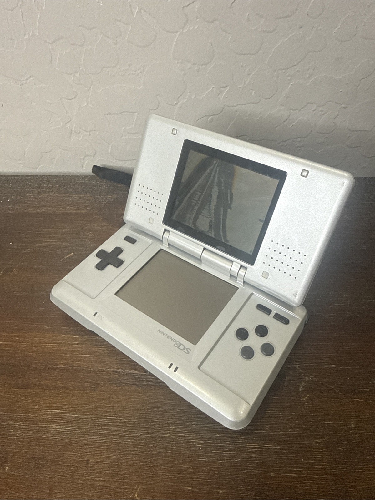 Nintendo DS Original Console NTR-001 Titanium Silver For Parts Bad Top Screen