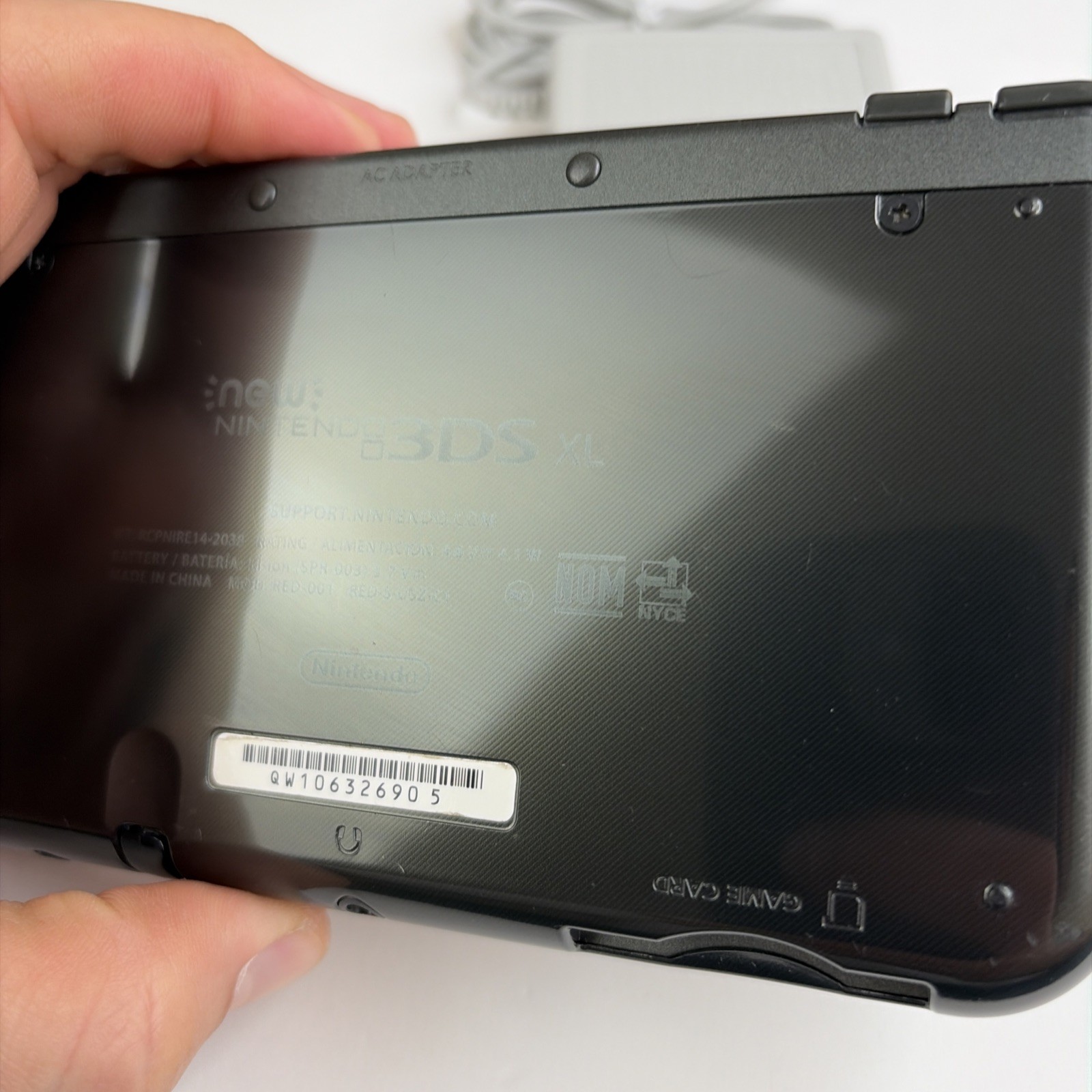 New Nintendo 3DS XL Gray Black Console W Charger Stylus US Version Bottom IPS
