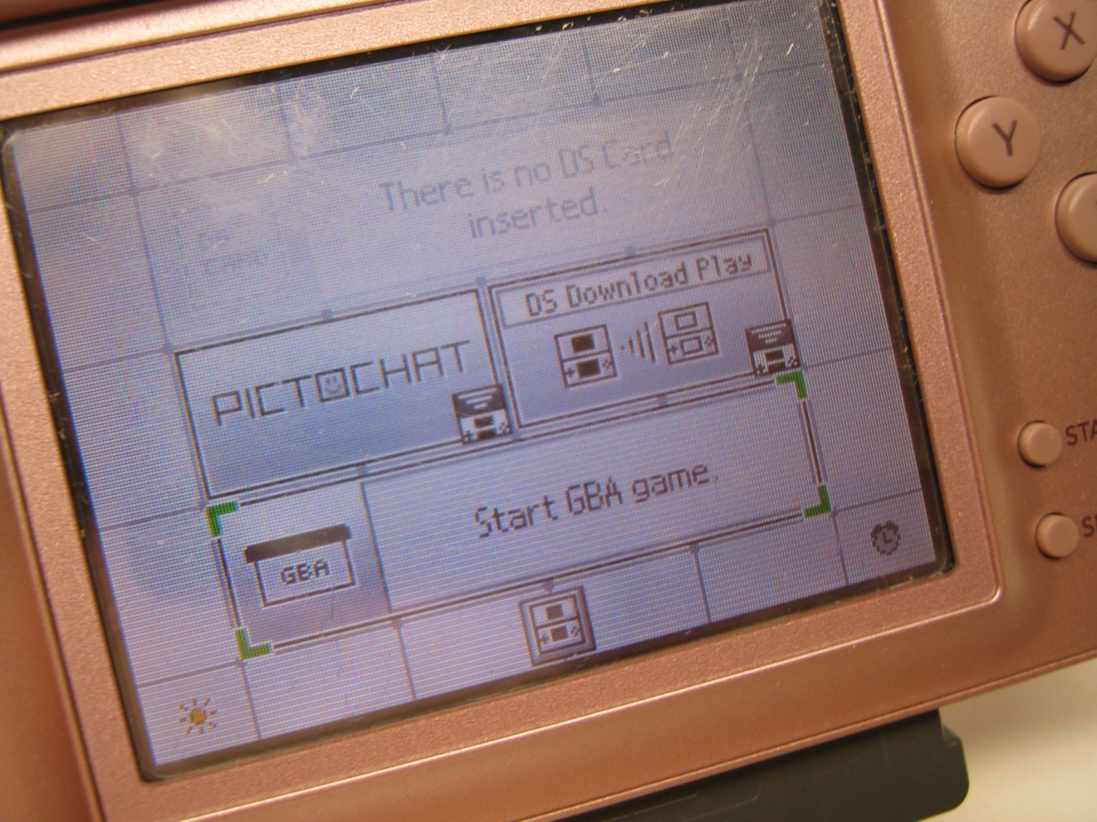 Nintendo DS Lite Metallic Rose Pink USG-001 w Cord Tested Works Scratched Screen
