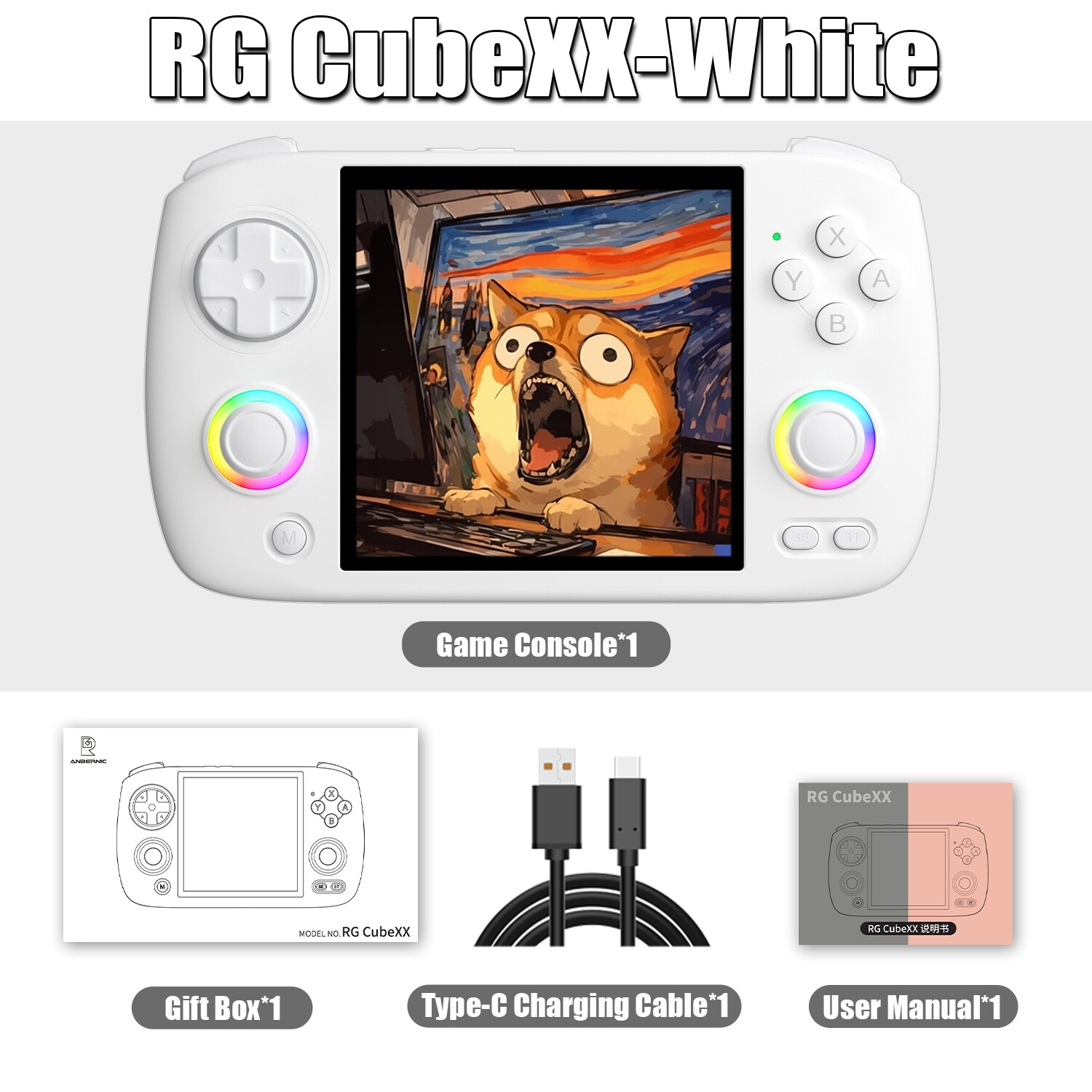 RG CubeXX Handheld Game Console 3.95′ 720*720 IPS OCA 1:1 H700