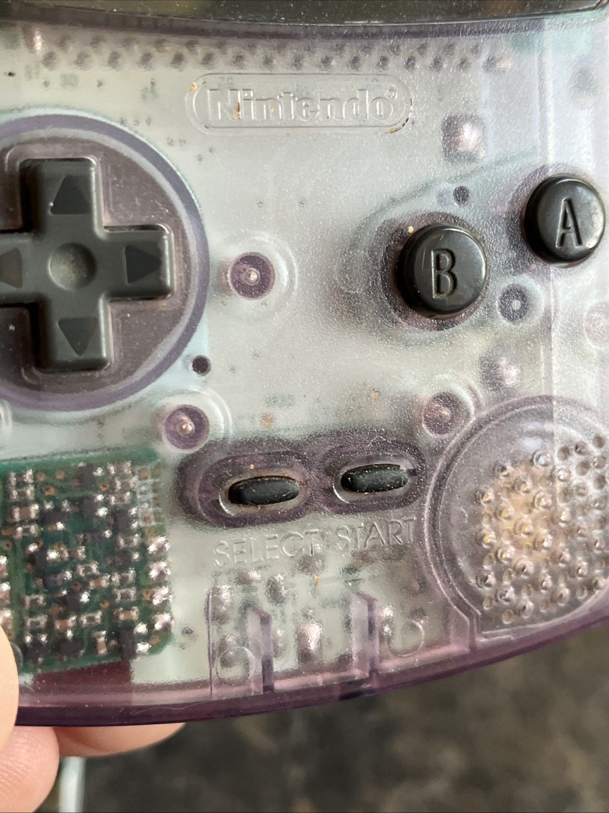 Works Nintendo Game Boy Color Atomic Purple Transparent Clear Croc 2 Bomber Man