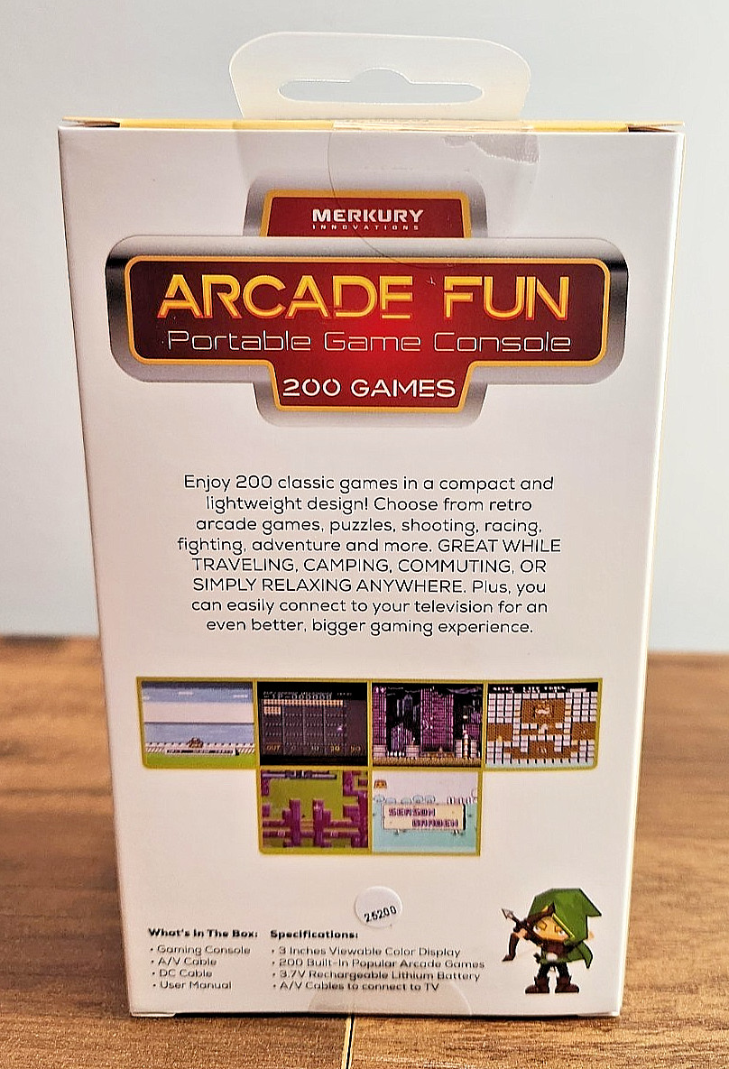Merkury Innovations Arcade Fun Portable Gaming Console 200 Games -SEALED NIB