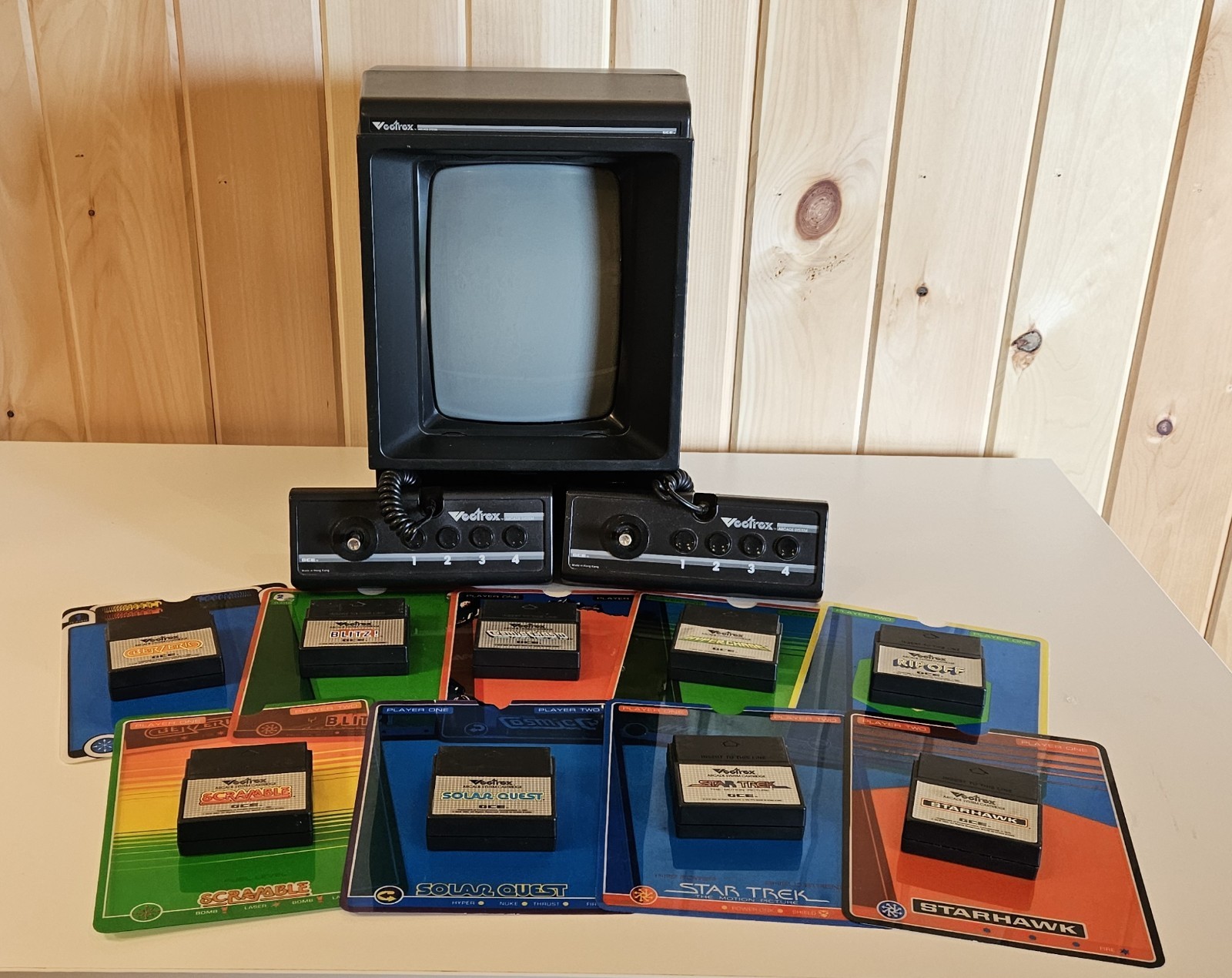 Vintage Vectrex Arcade System Video Game Console / 2 Controllers / 9 Games Lot