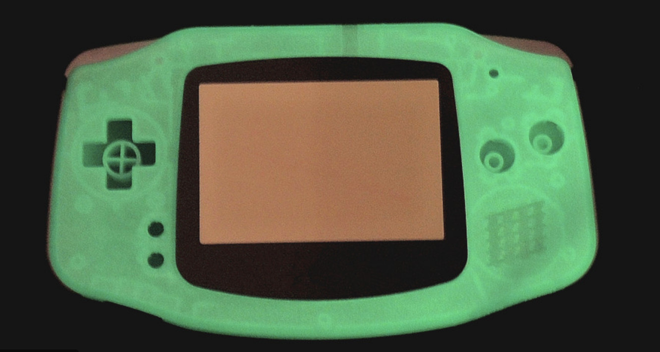 *NEW* Nintendo Game Boy Advance GBA Glow in Dark Green System CUSTOM BUTTON LENS