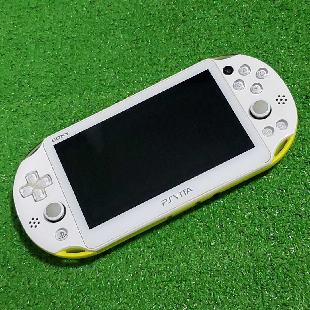【Good】SONY PS Vita Wi-Fi Console PCH-2000 ZA13 White/ Lime Green Console Only FS