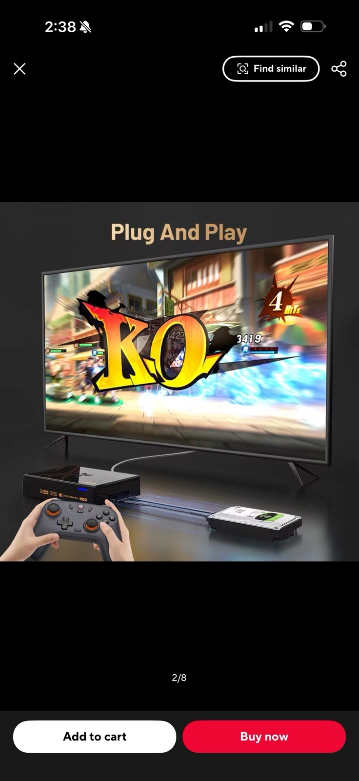 KinHank Super Console X5 PRO Game Console 8K UHD Wi-Fi Black