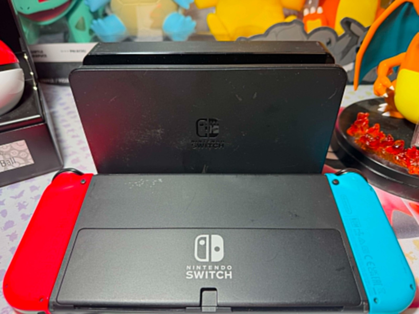 Nintendo Switch OLED Model HEG-001 Handheld Console 64GB – Blue/Red Tested Used